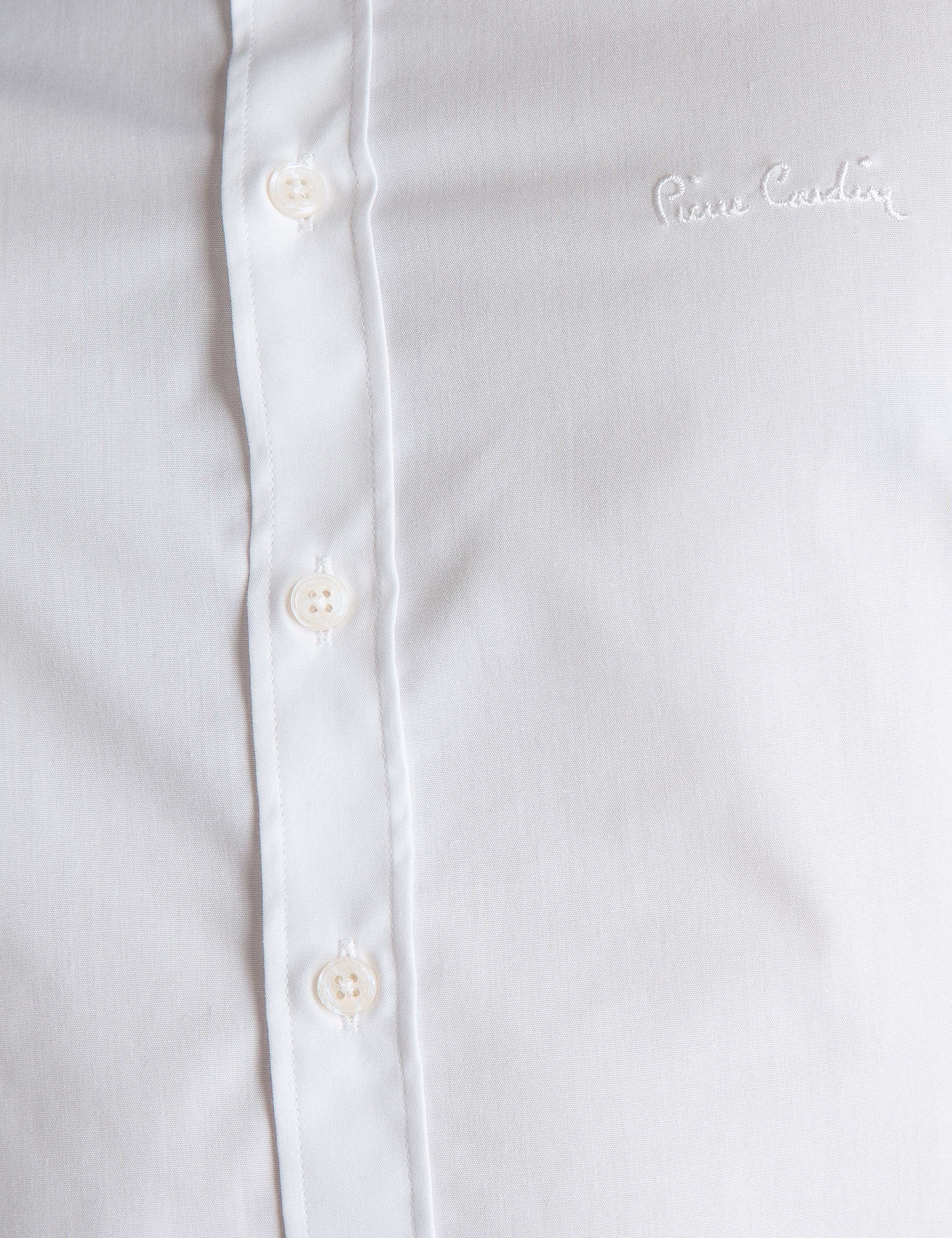 Beyaz Slim Fit Uzun Kollu Basic Gömlek