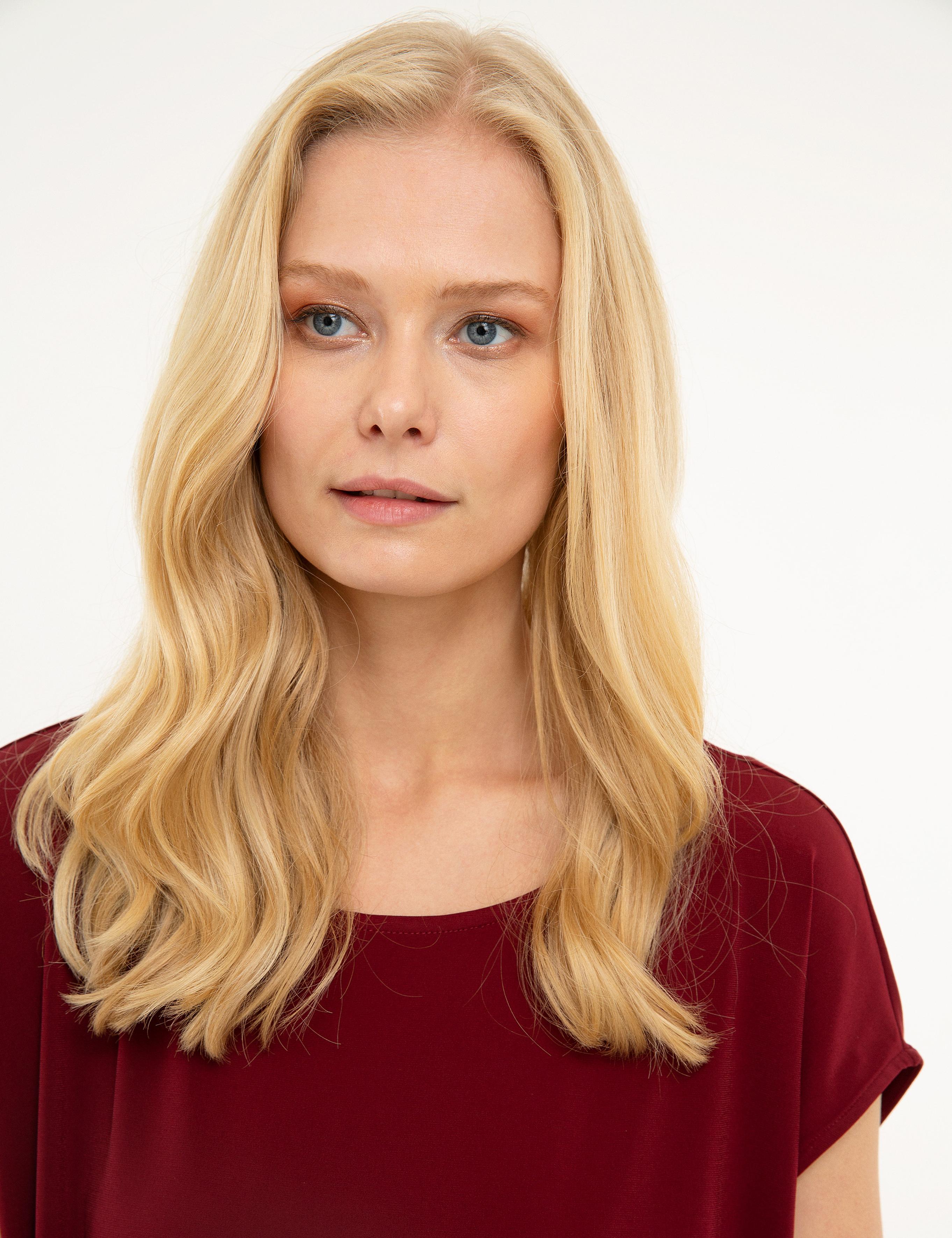 Bordo Comfort Fit Kayık Yaka T-Shirt