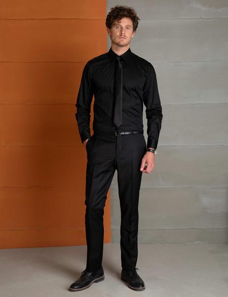Siyah Slim Fit Gömlek - 50199436037