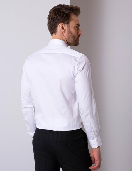 Beyaz Slim Fit Uzun Kollu Basic Gömlek - 50204547024
