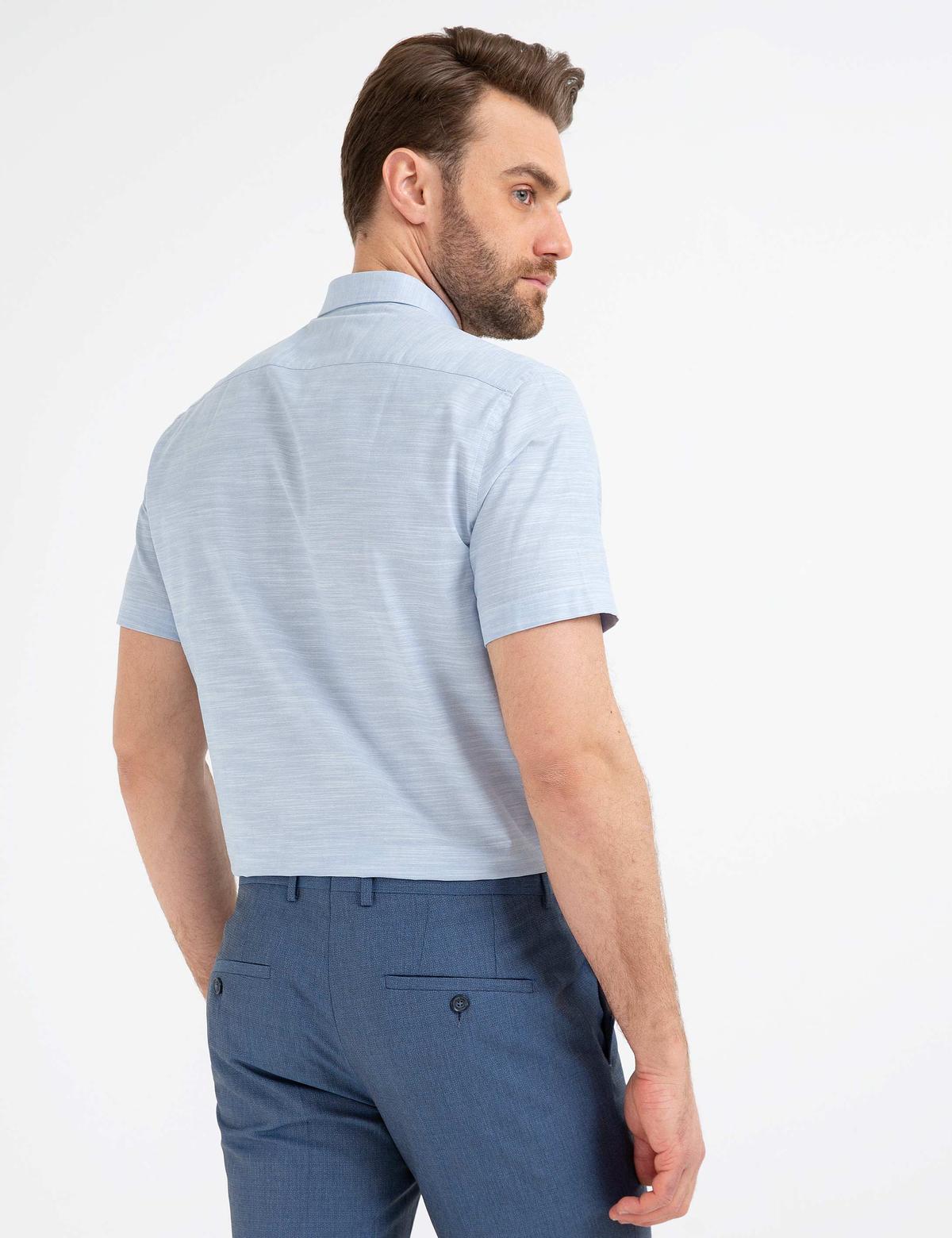 Açık Mavi Regular Fit Kısa Kol Gömlek - 50190810005