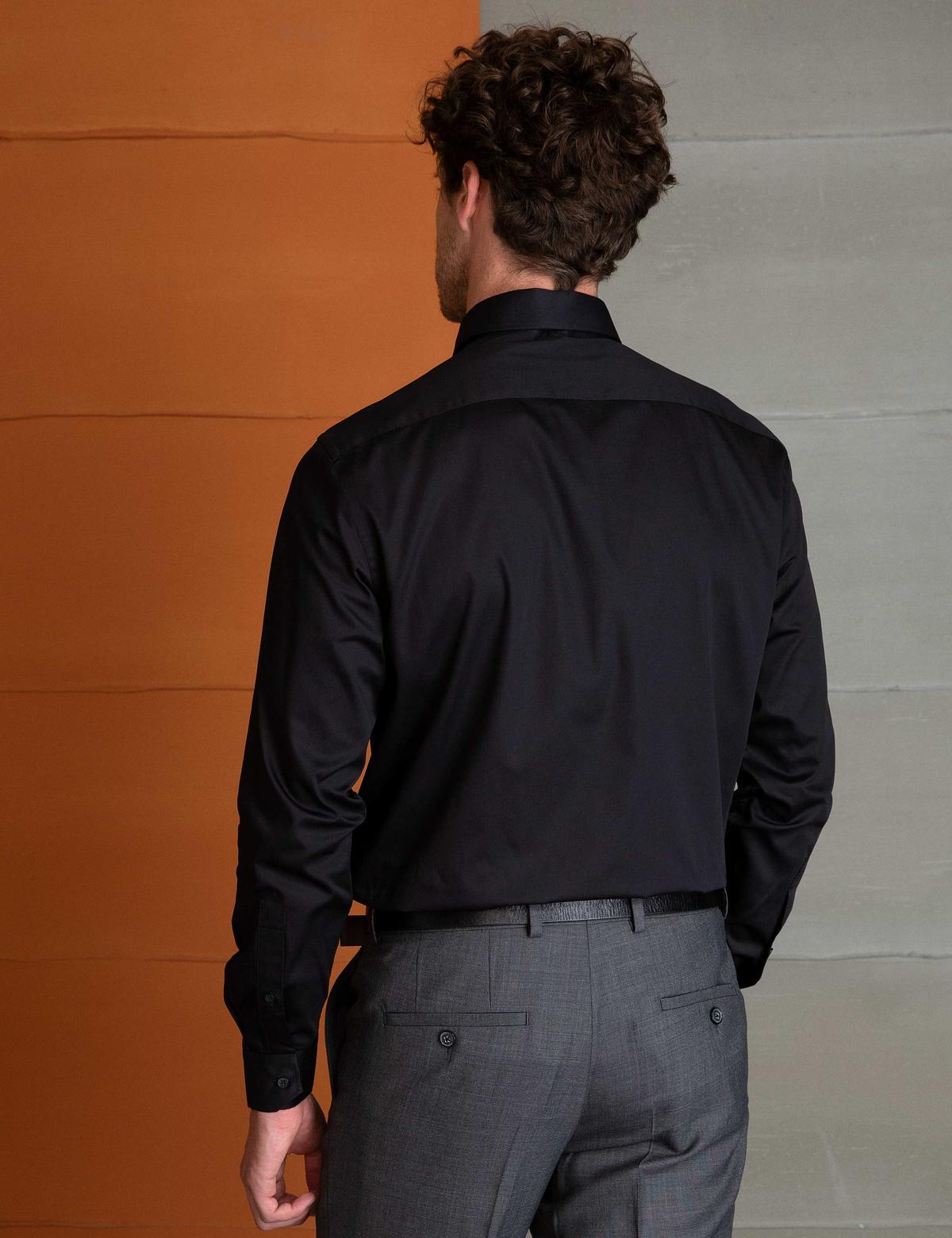 Siyah Regular Fit Basic Gömlek - 50197137014