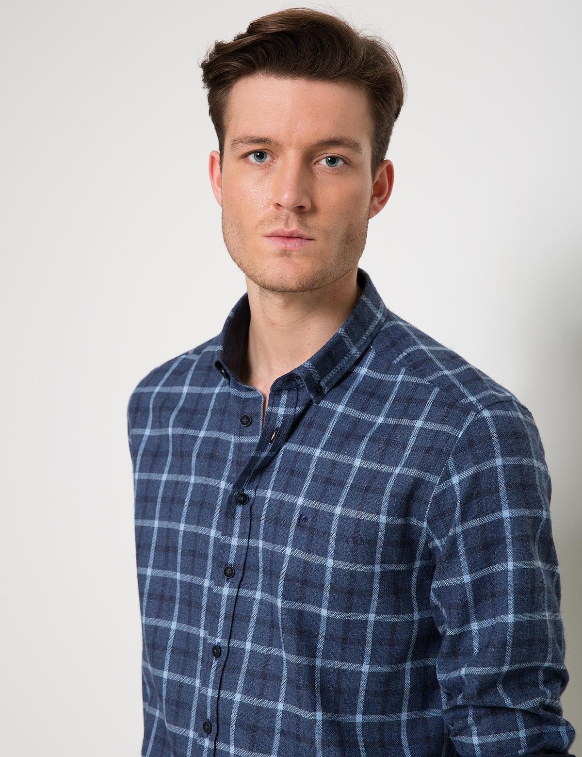 LACIVERT GOMLEK UZUNKOL