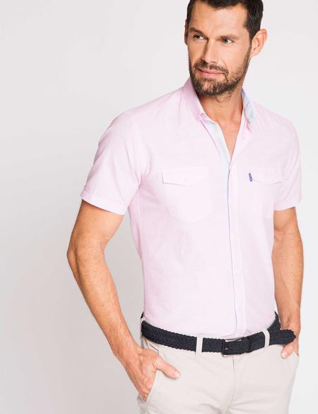 Pembe Slim Fit Kısa Kollu Gömlek - 50168712047