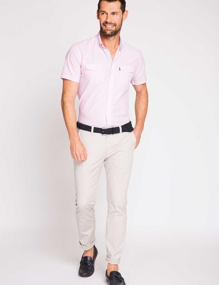 Pembe Slim Fit Kısa Kollu Gömlek - 50168712047