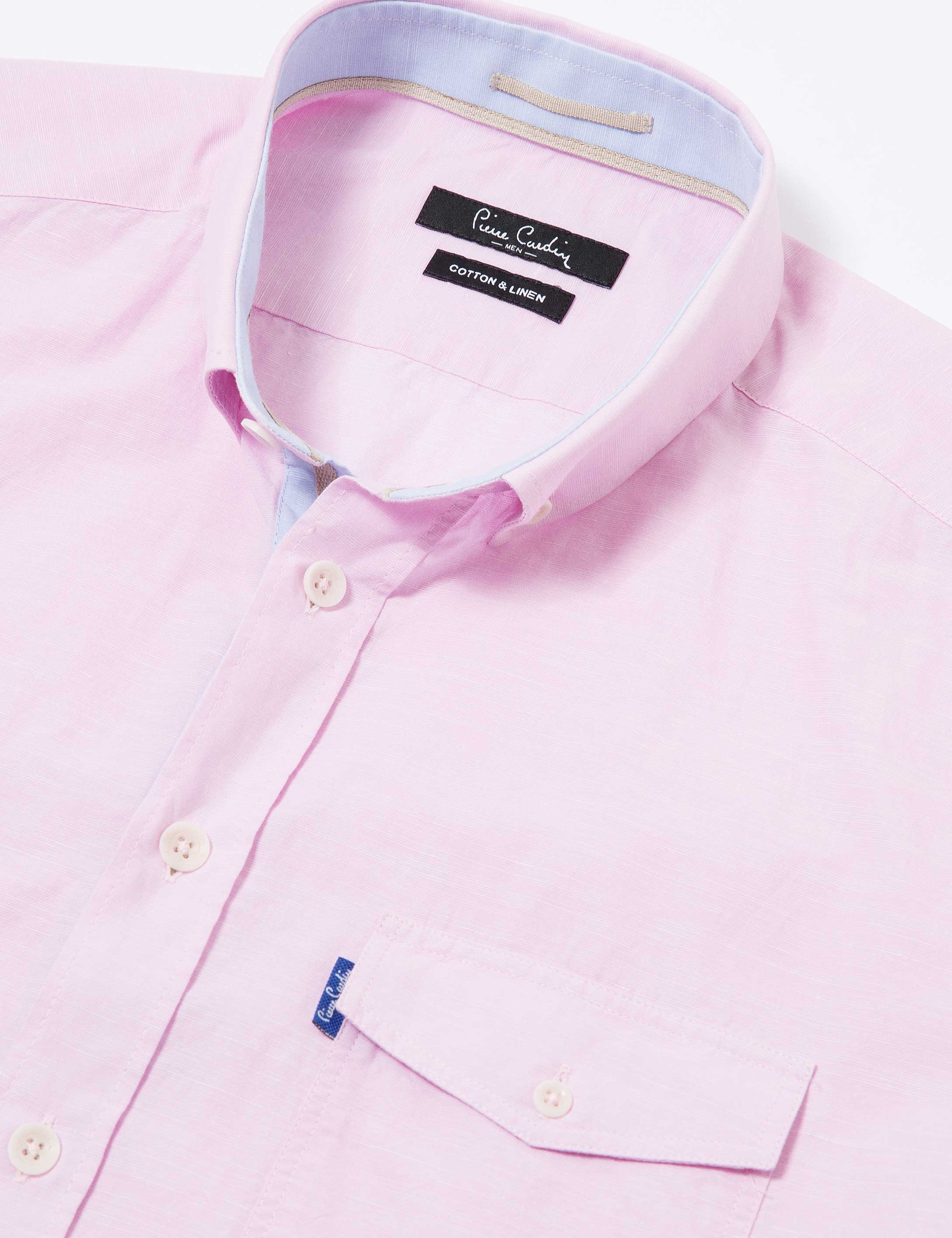 Pembe Slim Fit Kısa Kollu Gömlek