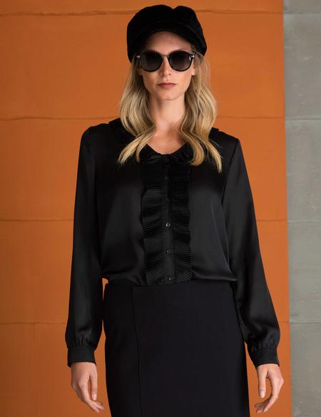 Siyah Regular Fit Bluz - 50197223026