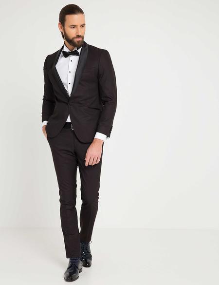 Bordo Damatlık Smokin - 50177947107