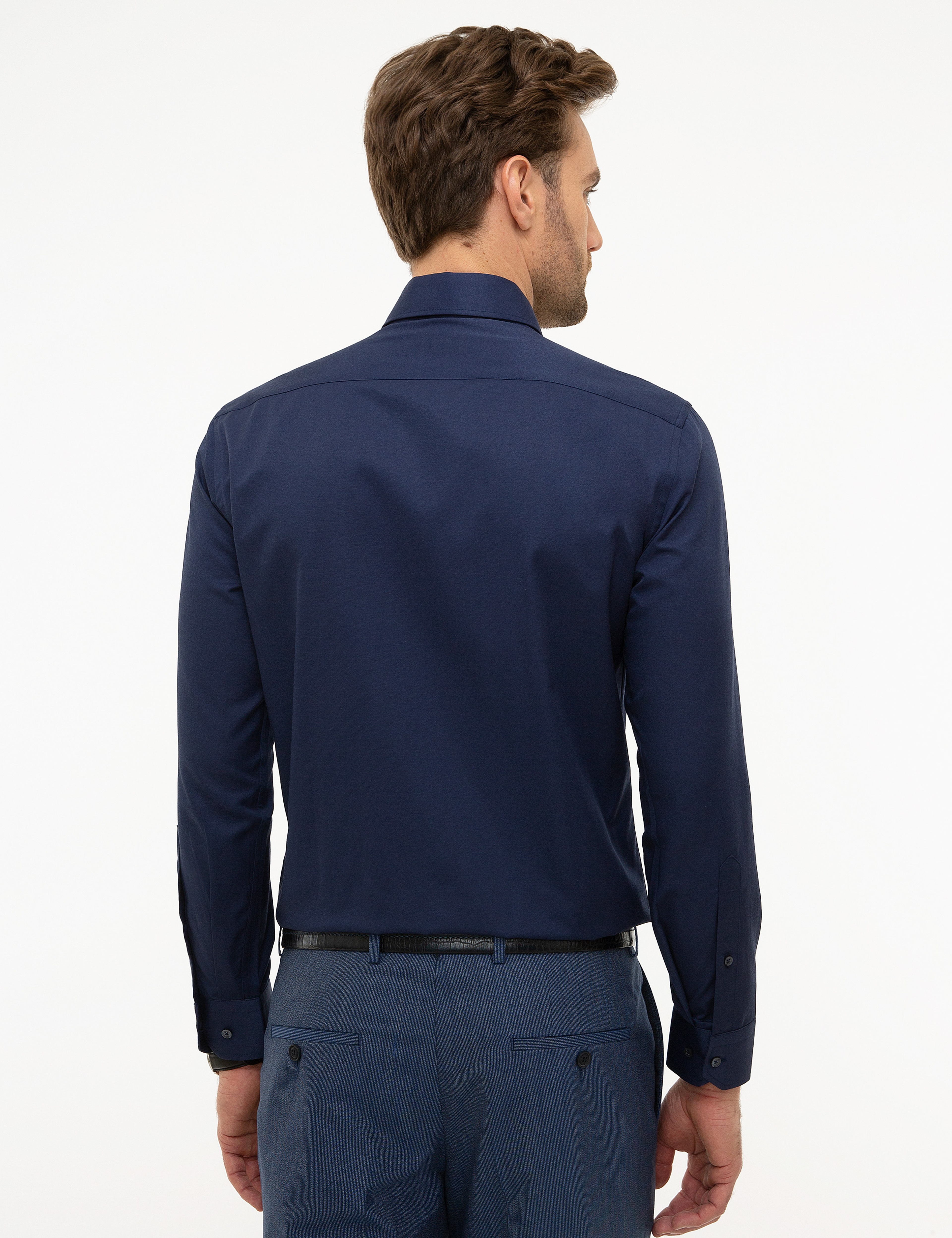 Lacivert Slim Fit Basic Gömlek