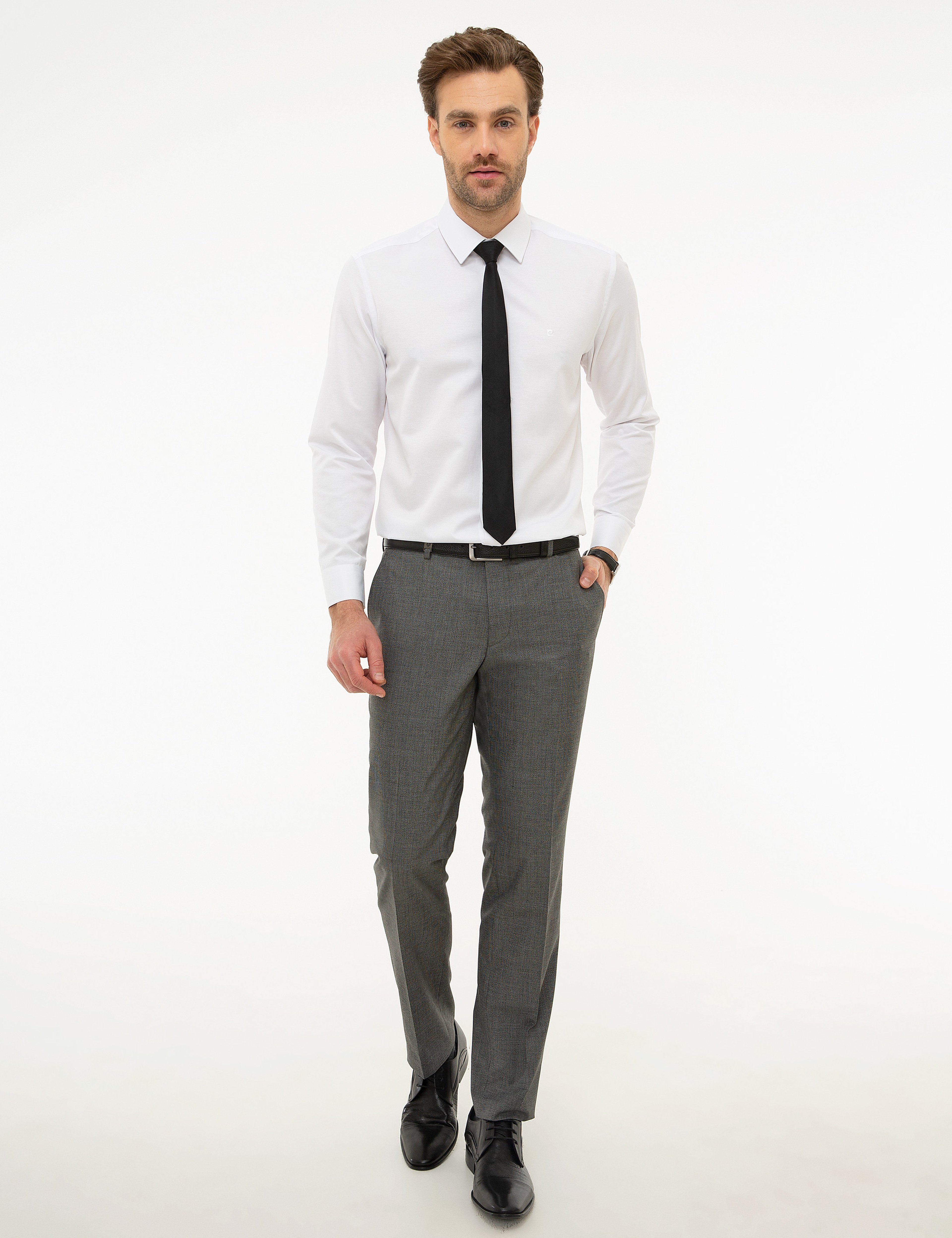 Beyaz Regular Fit Basic Gömlek - Image 4