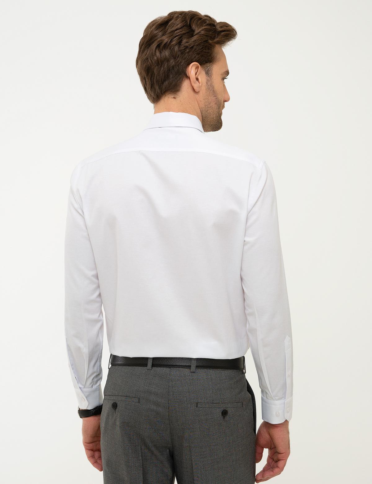 Beyaz Regular Fit Basic Gömlek - 50227058001