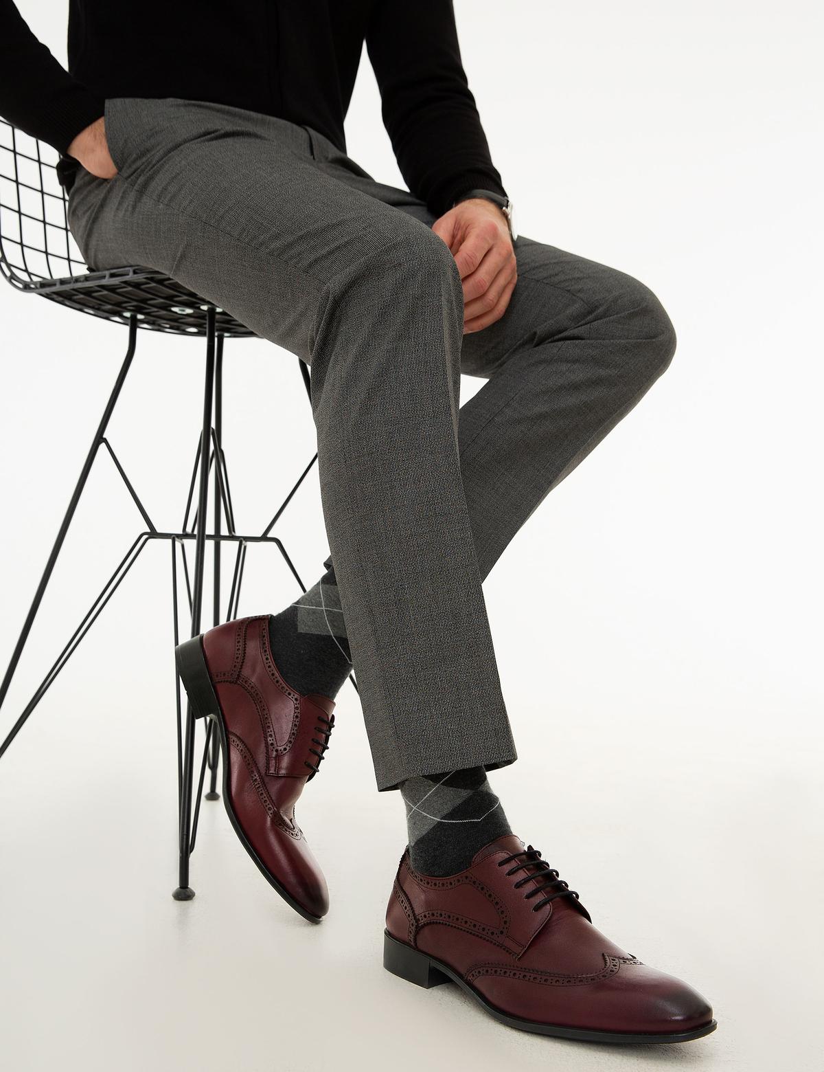 Bordo Slim Fit Ayakkabı