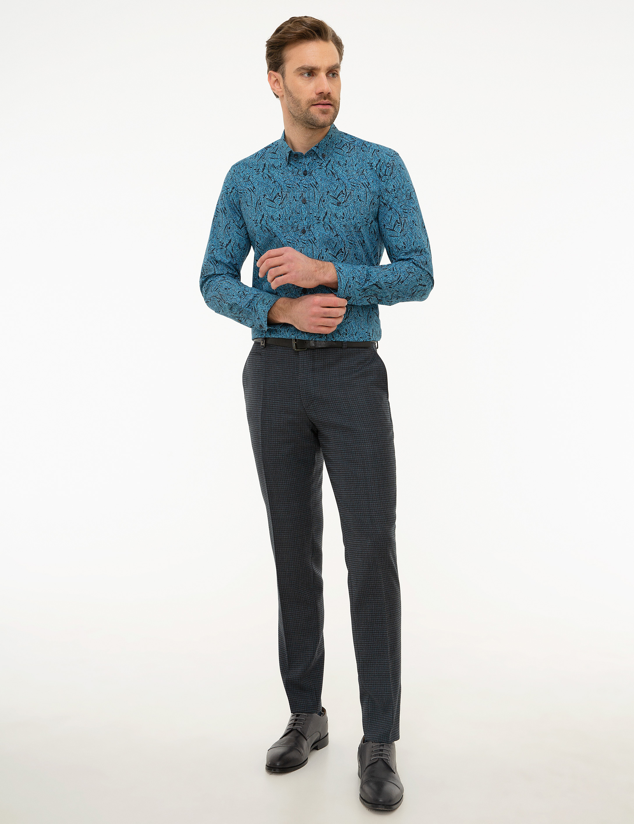 Mavi Slim Fit Gömlek - Image 4