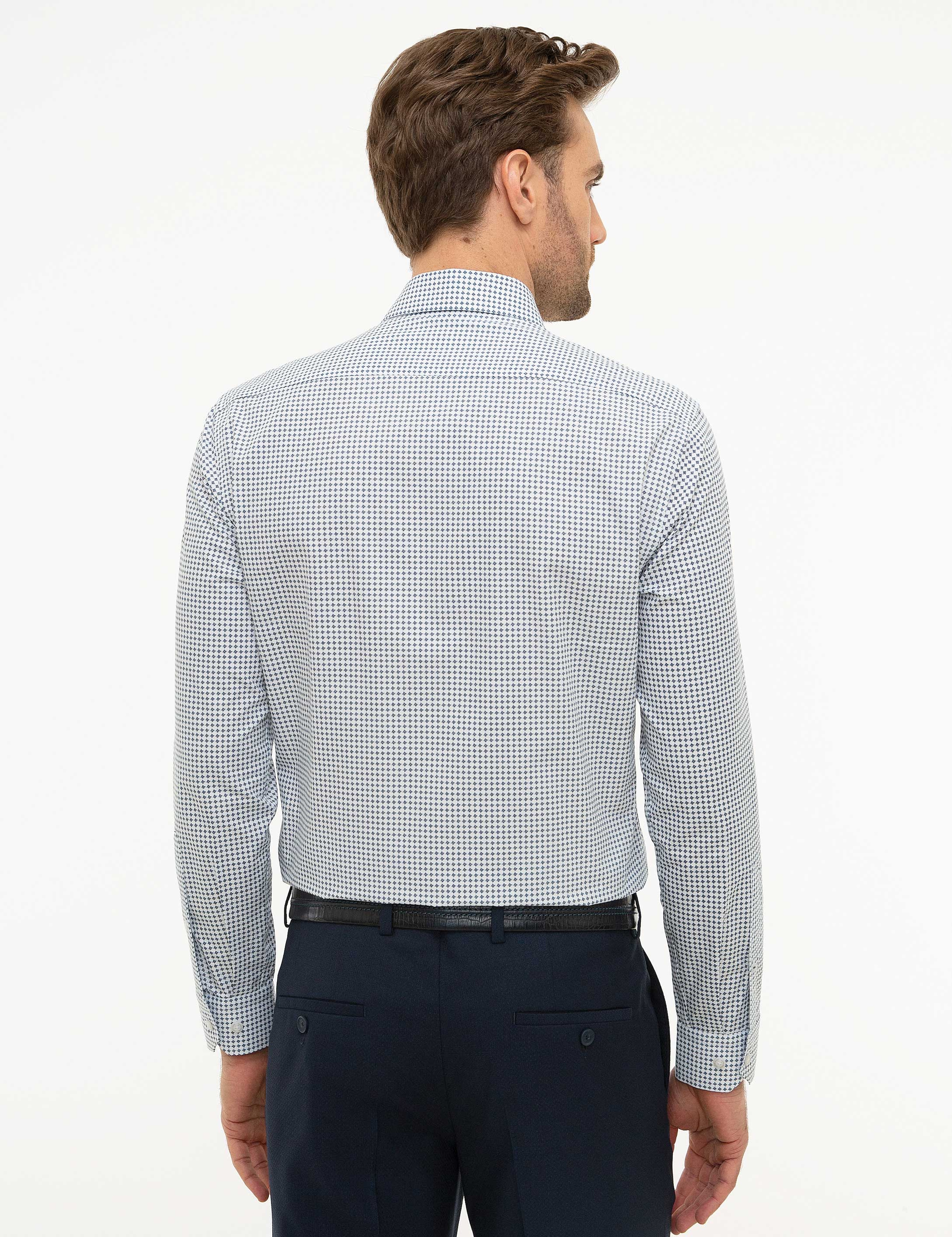 Lacivert Slim Fit Gömlek - Image 3