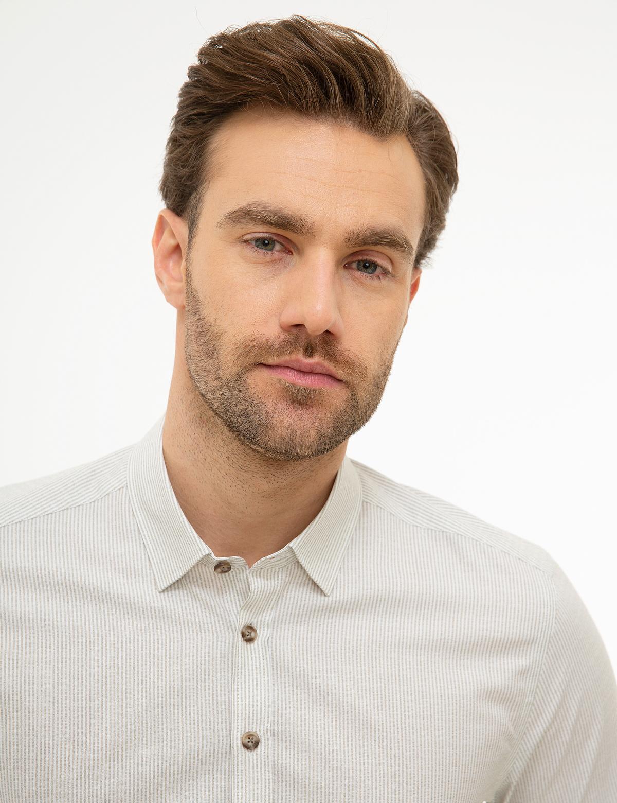 Haki Slim Fit Gömlek - 50221433014