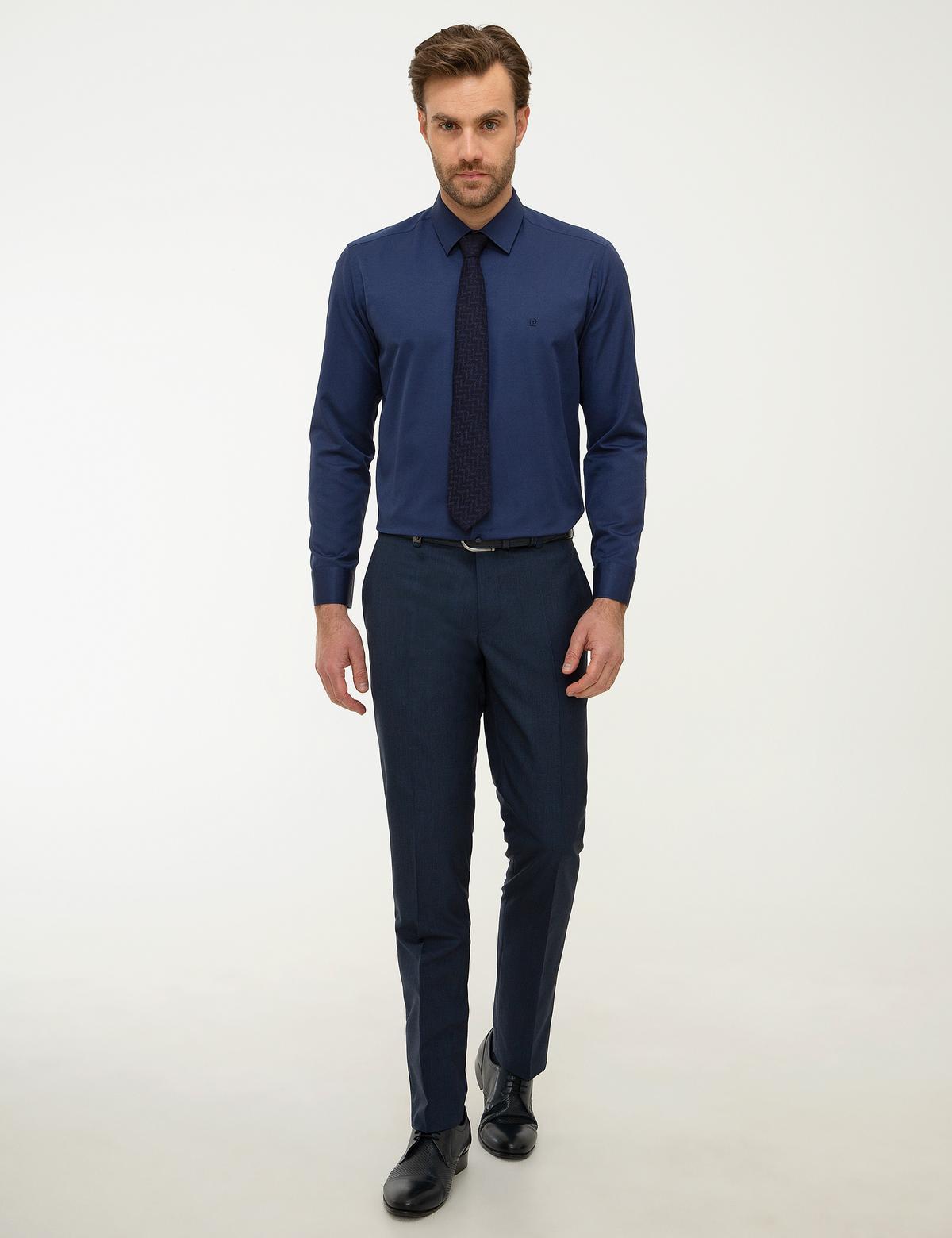 Lacivert Regular Fit Basic Gömlek - 50227058028