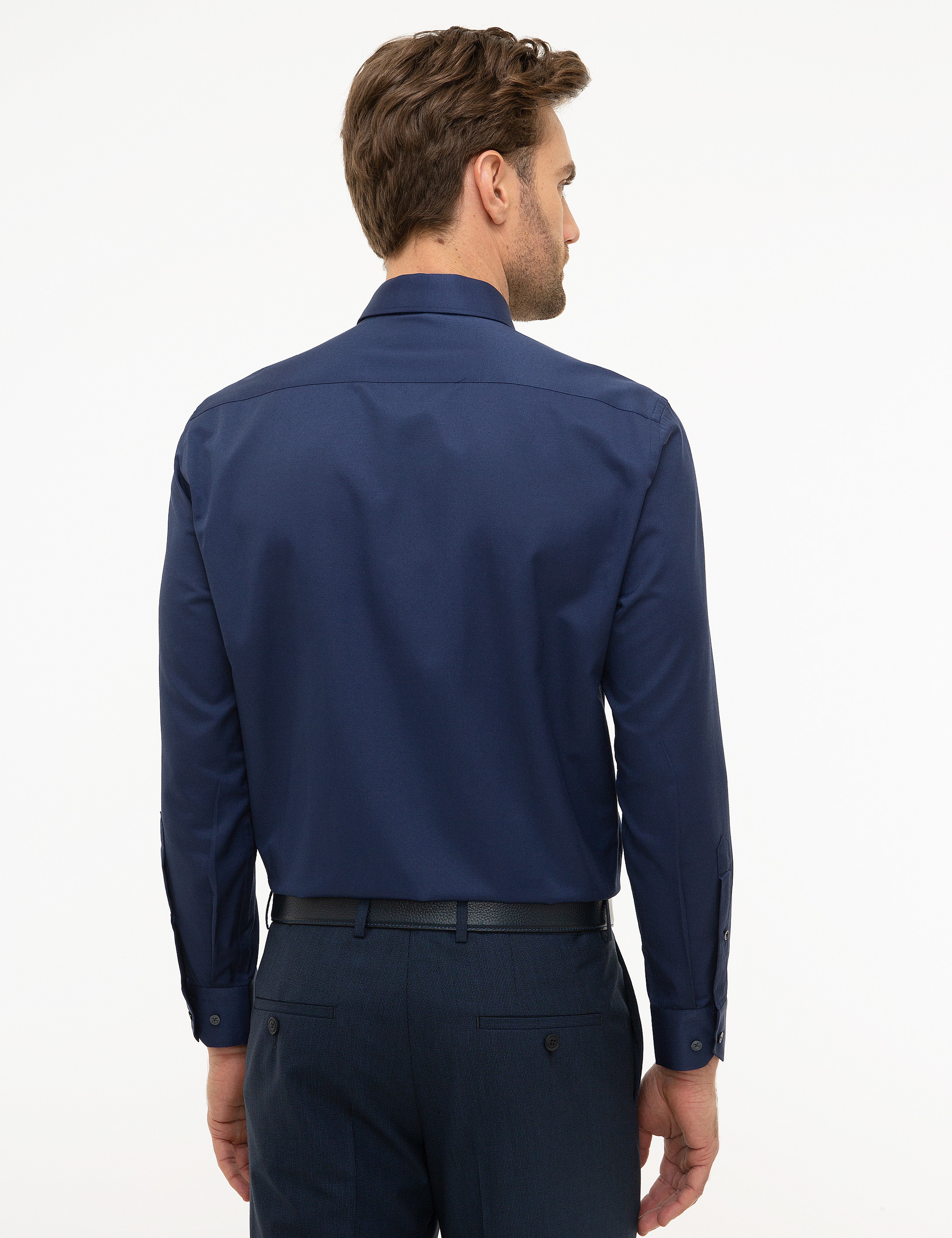 Lacivert Regular Fit Basic Gömlek