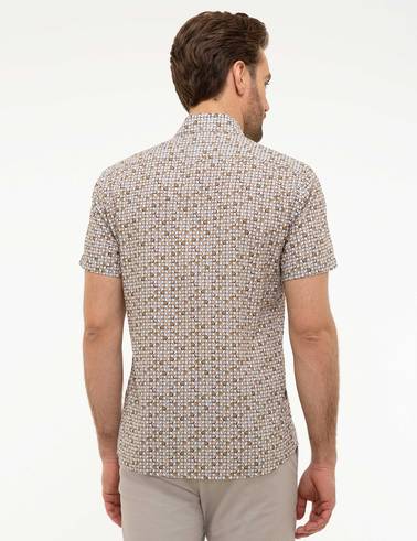 Haki Slim Fit Kısa Kollu Gömlek