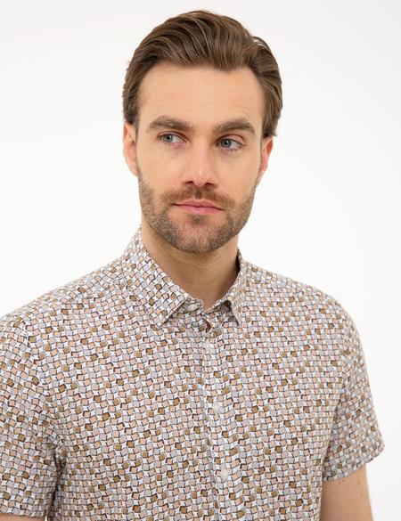 Haki Slim Fit Kısa Kollu Gömlek - 50221410004