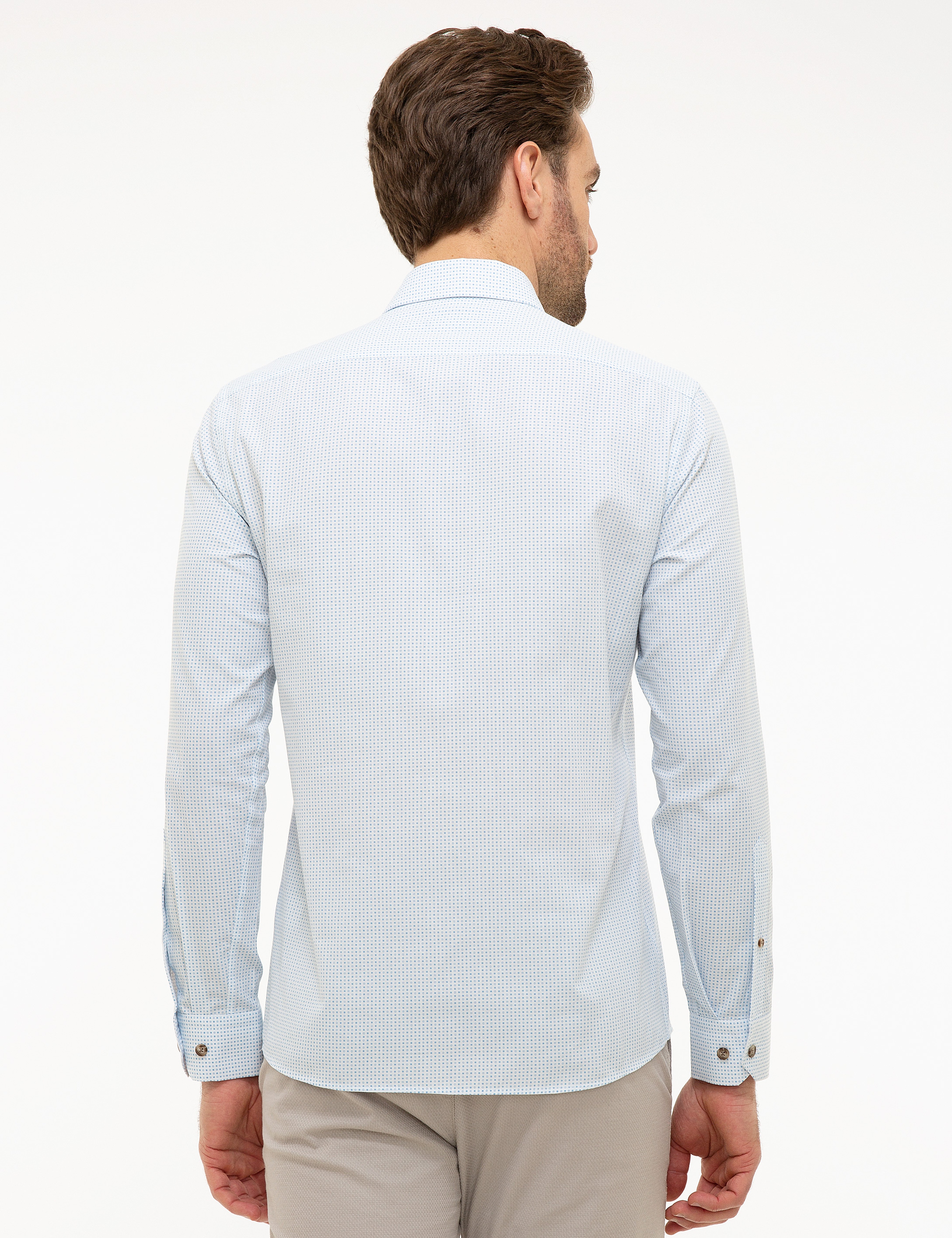 Mavi Slim Fit Gömlek - Image 3