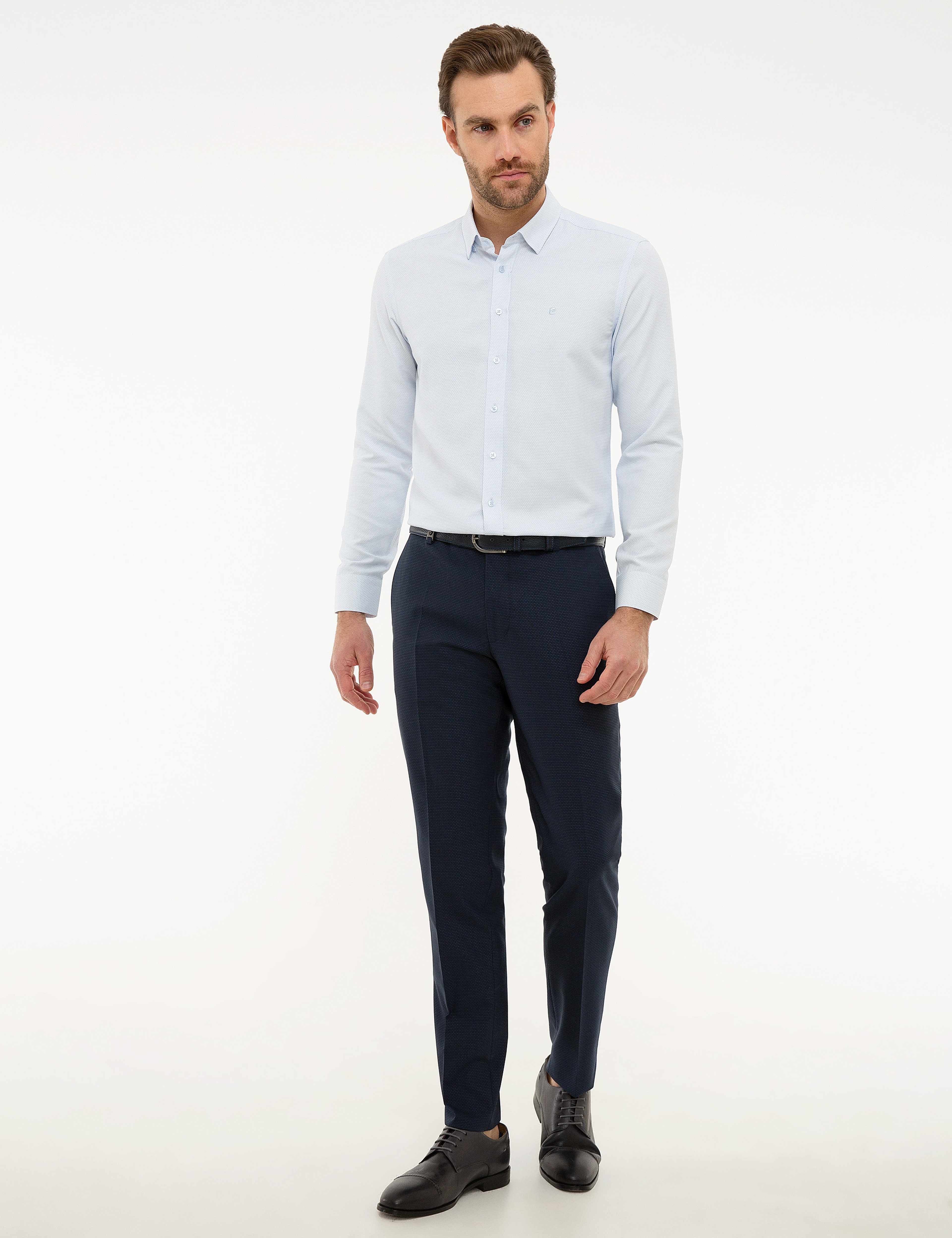 Açık Mavi Slim Fit Uzun Kollu Gömlek