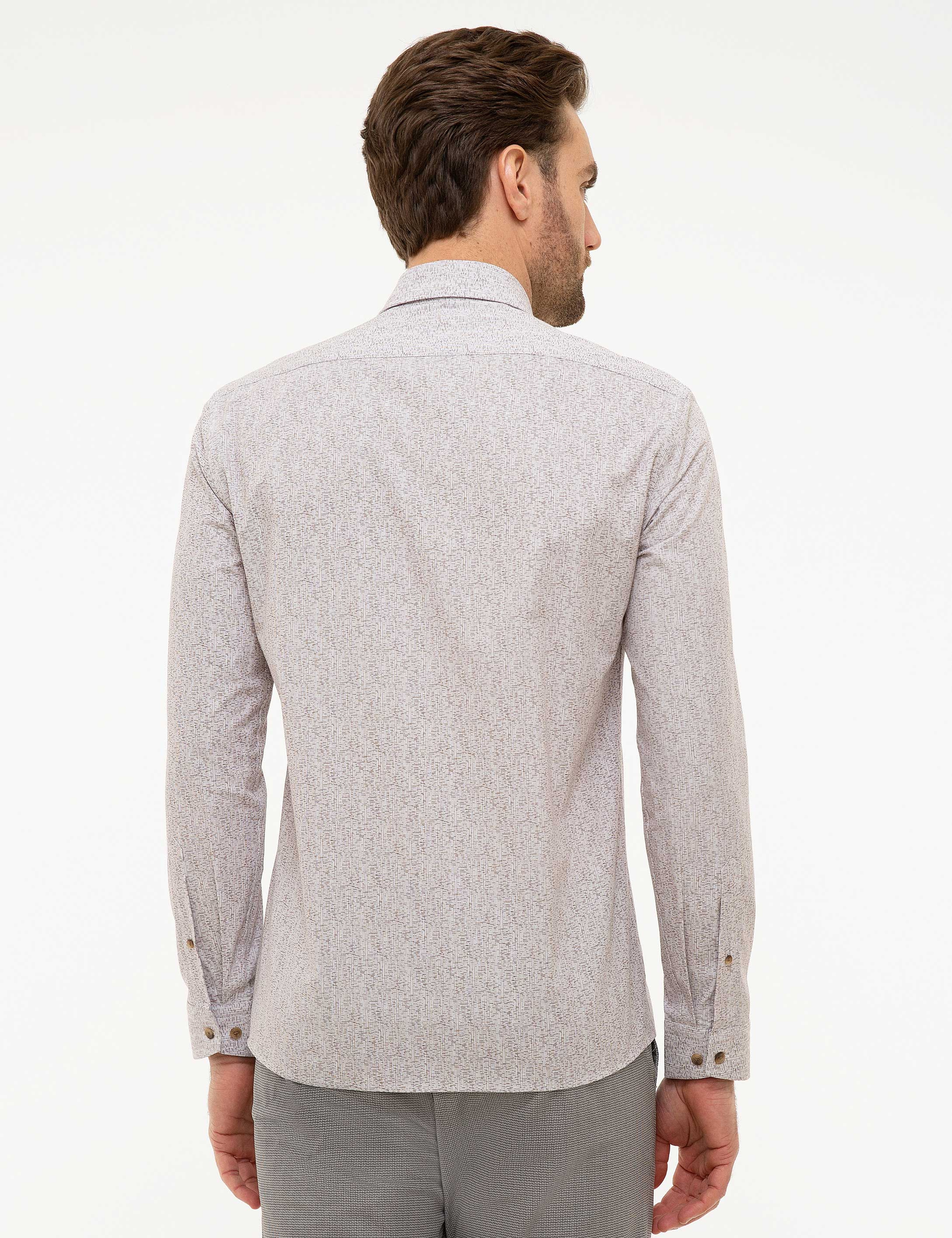 Kahverengi Slim Fit Gömlek - Image 3