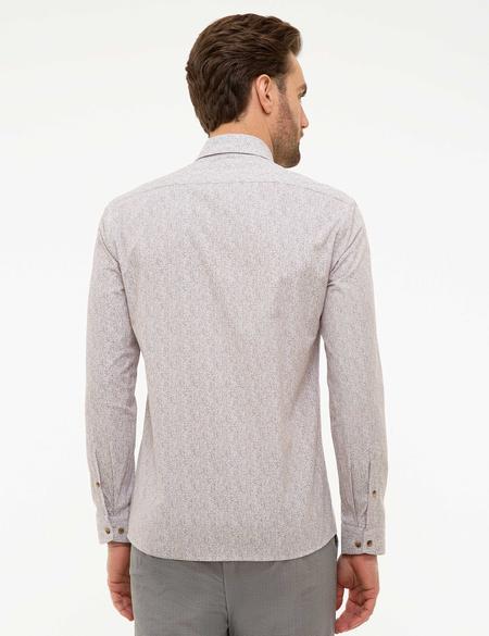 Kahverengi Slim Fit Uzun Kollu Gömlek - 50221426016