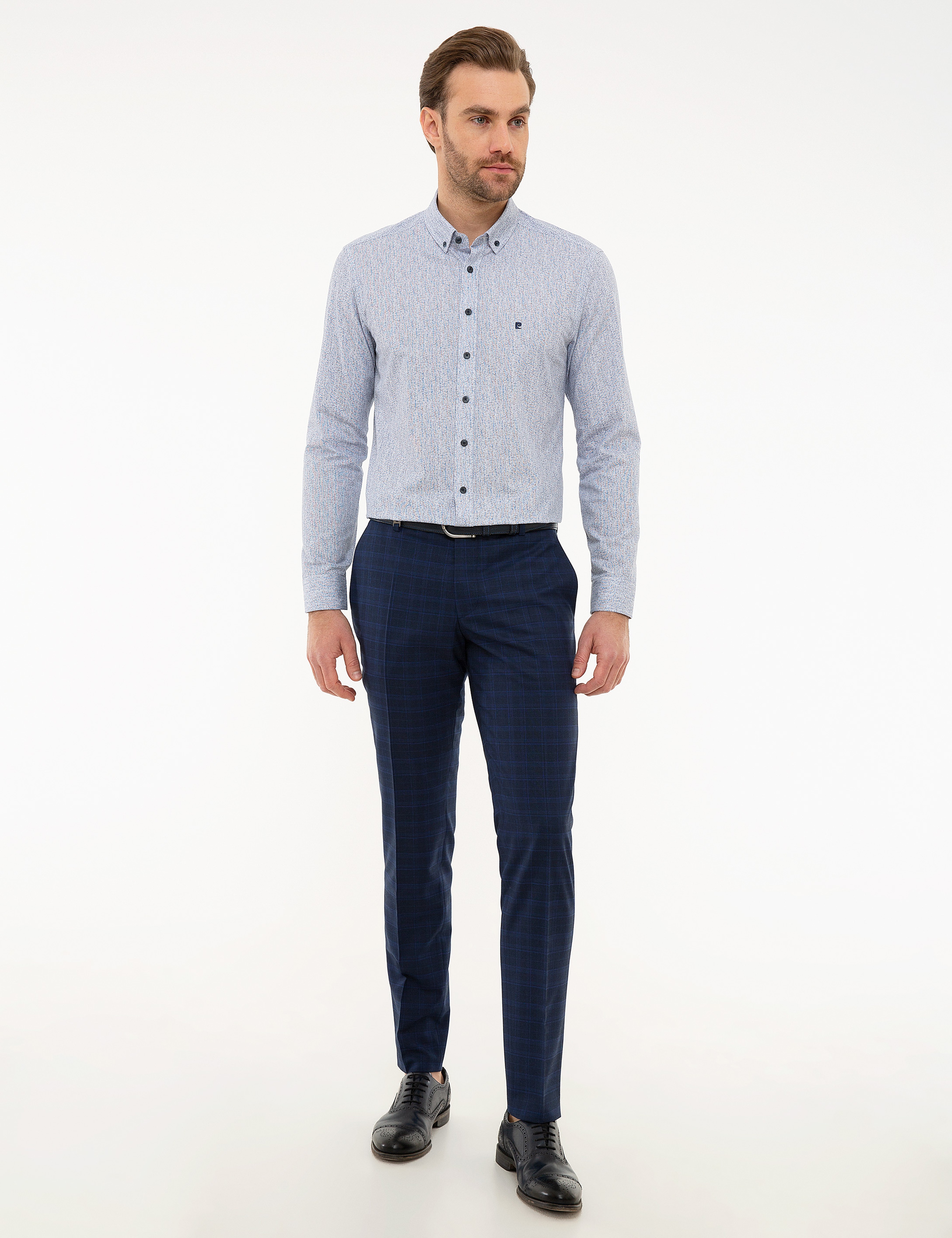 Lacivert Slim Fit Uzun Kollu Gömlek - Image 4