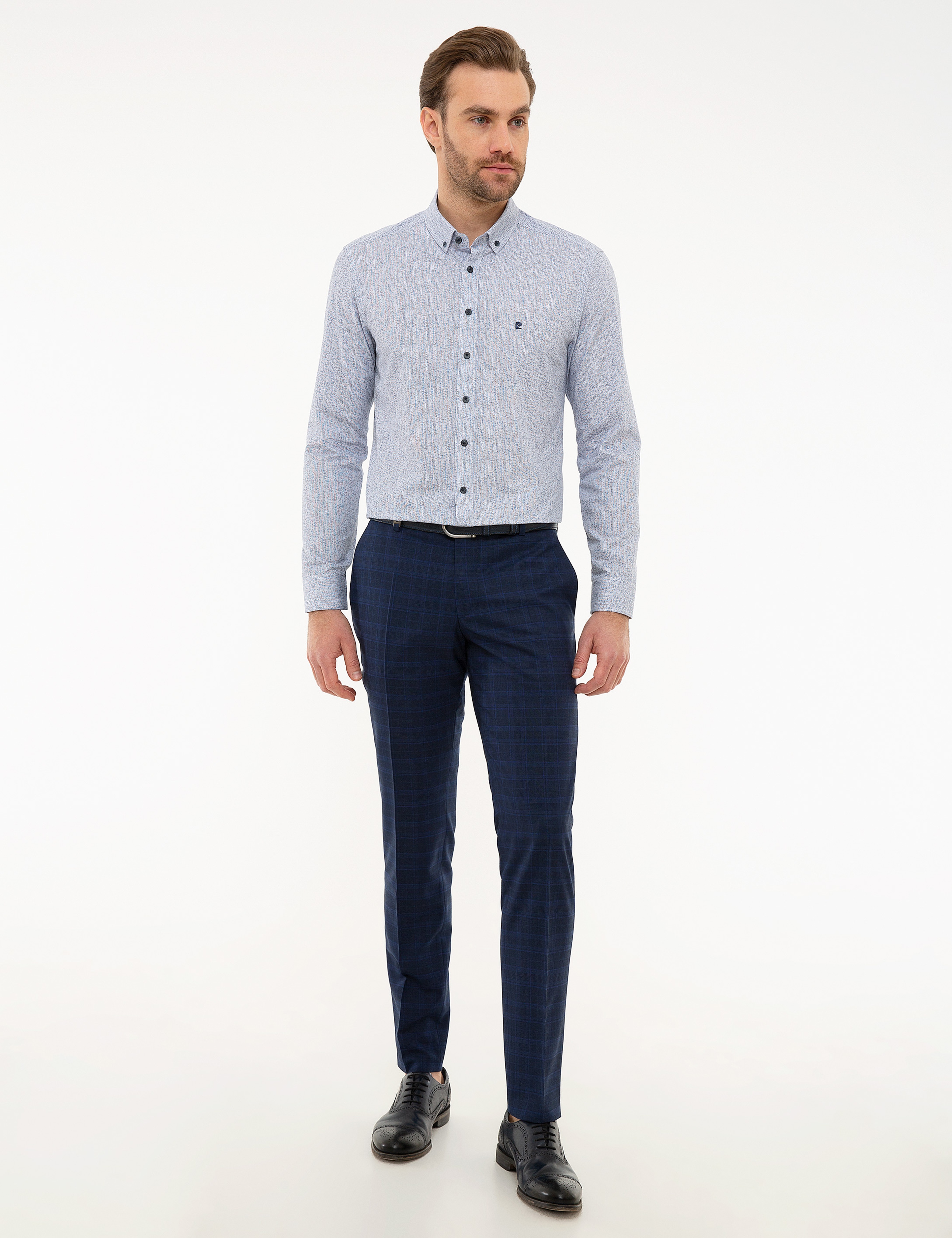 Lacivert Slim Fit Uzun Kollu Gömlek