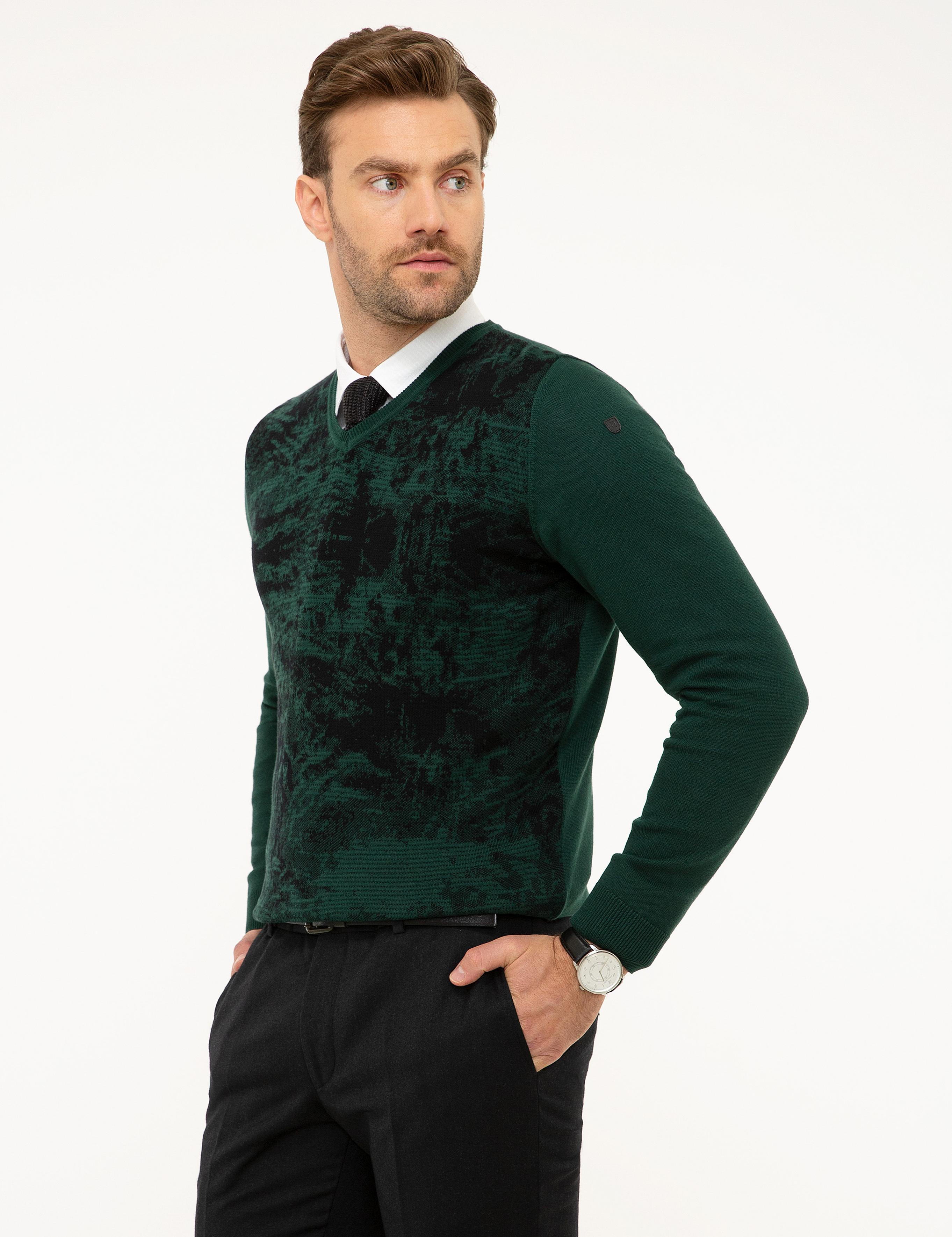 Yeşil Slim Fit Kazak