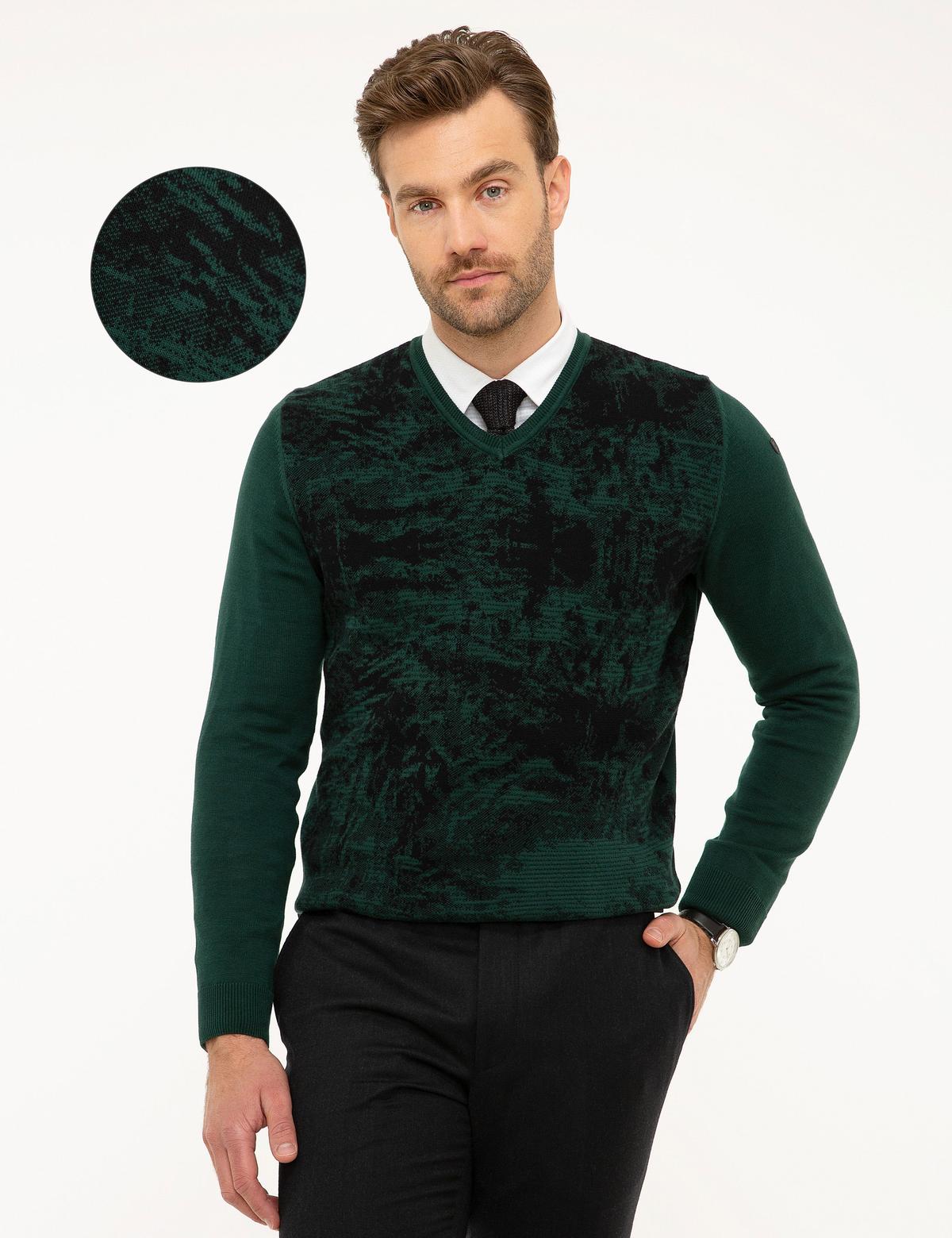 Yeşil Slim Fit Kazak