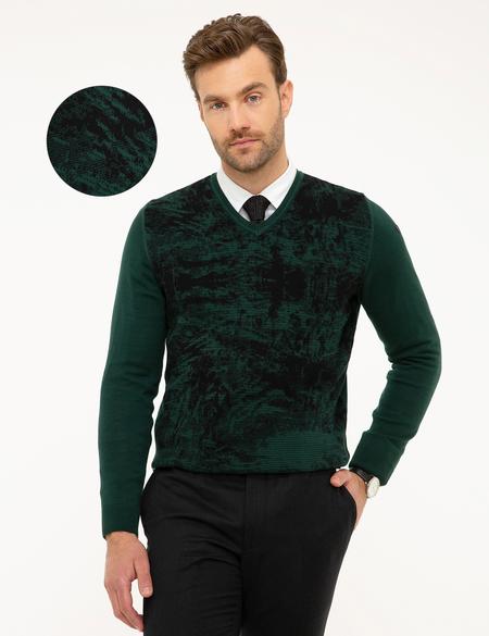 Yeşil Slim Fit Kazak - 50193409034