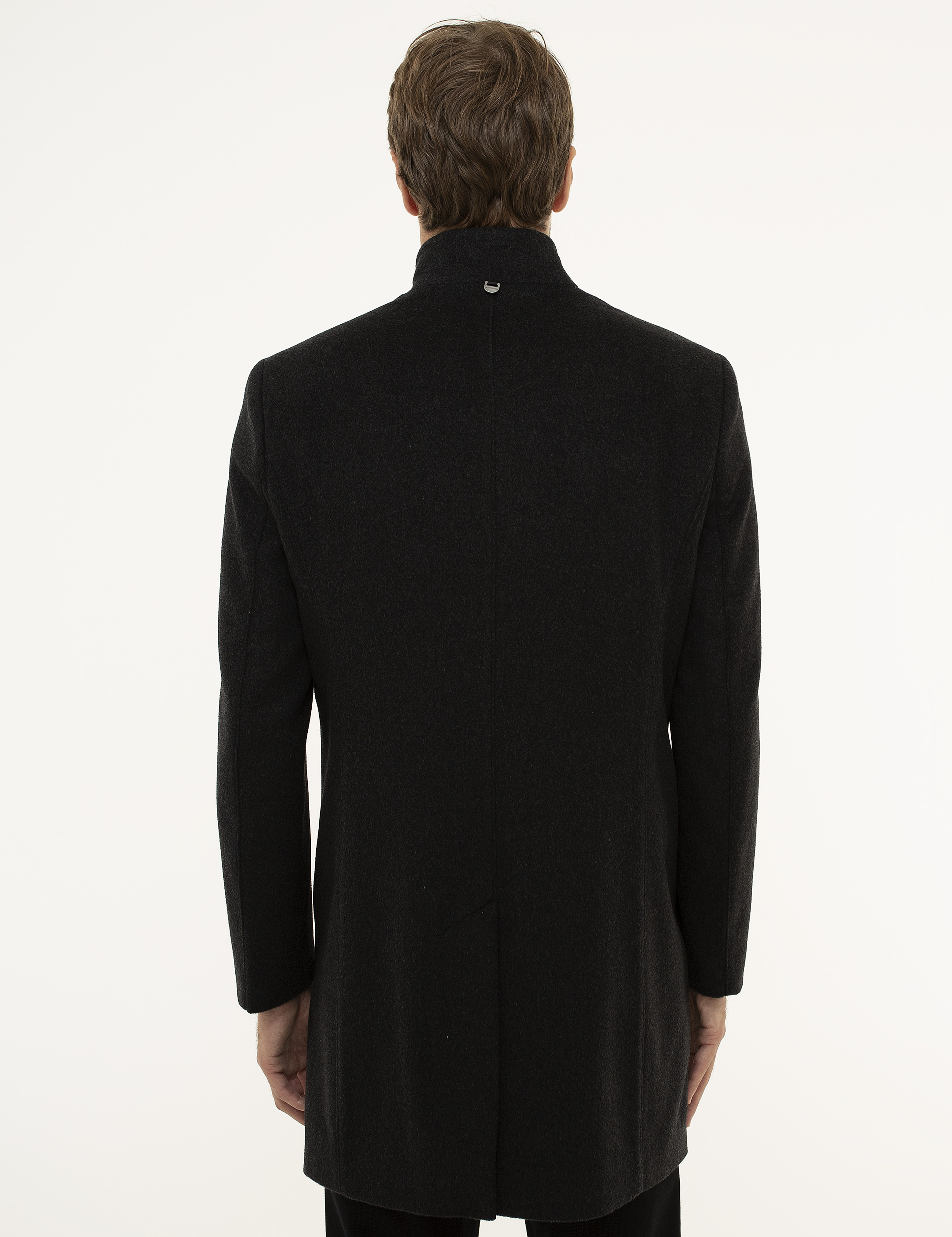 Antrasit Slim Fit Palto