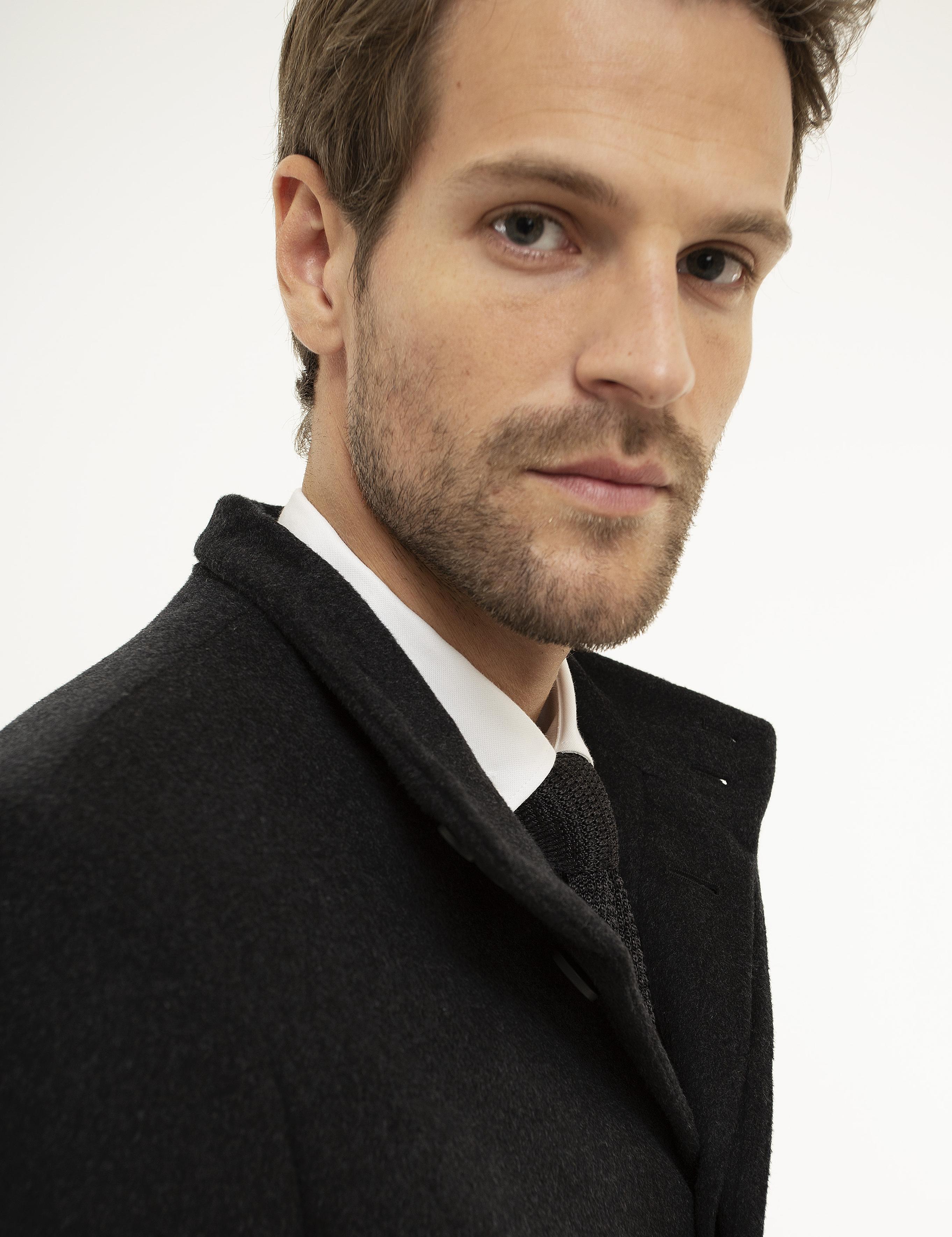 Antrasit Slim Fit Palto