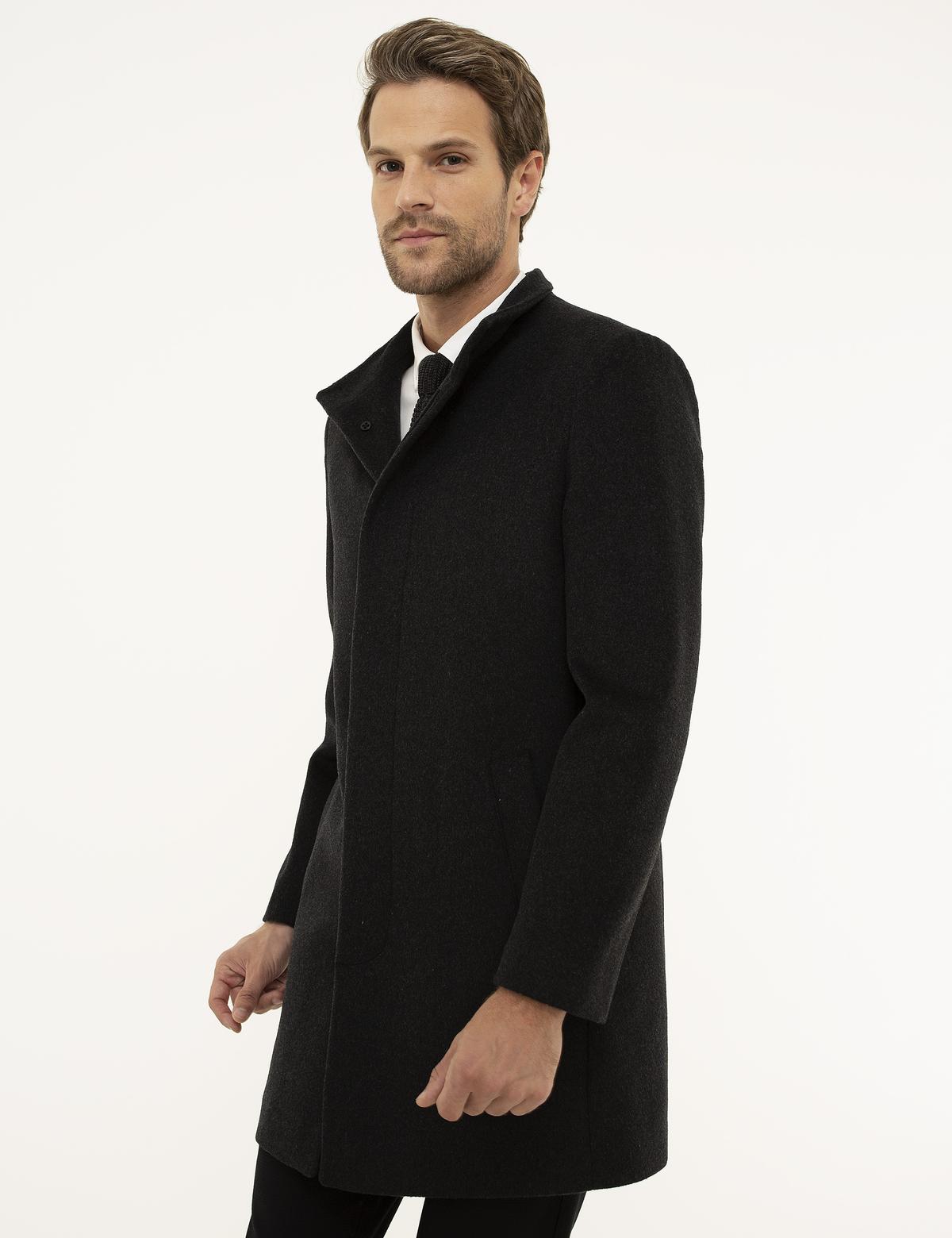 Antrasit Slim Fit Palto - 50207639020