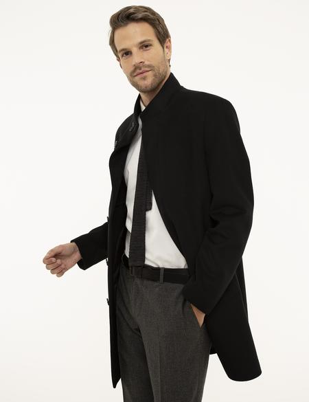 Siyah Slim Fit Palto - 50207639002