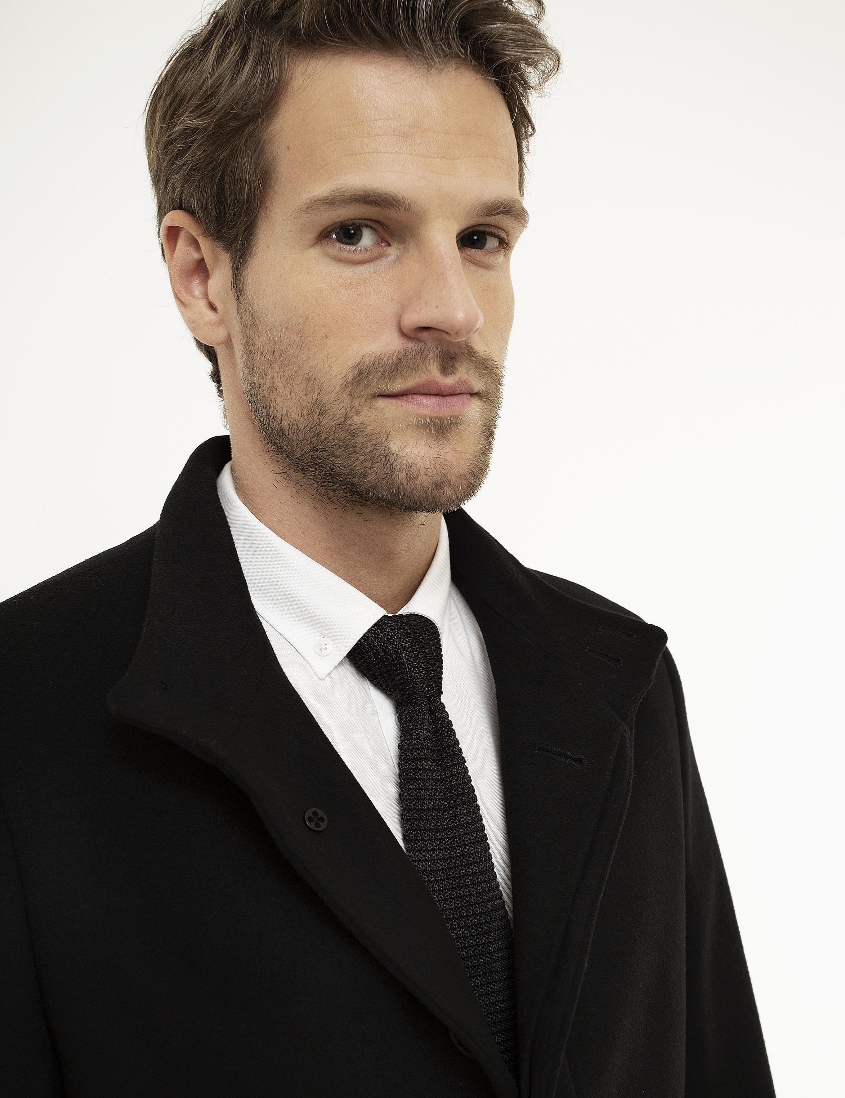 Siyah Slim Fit Palto