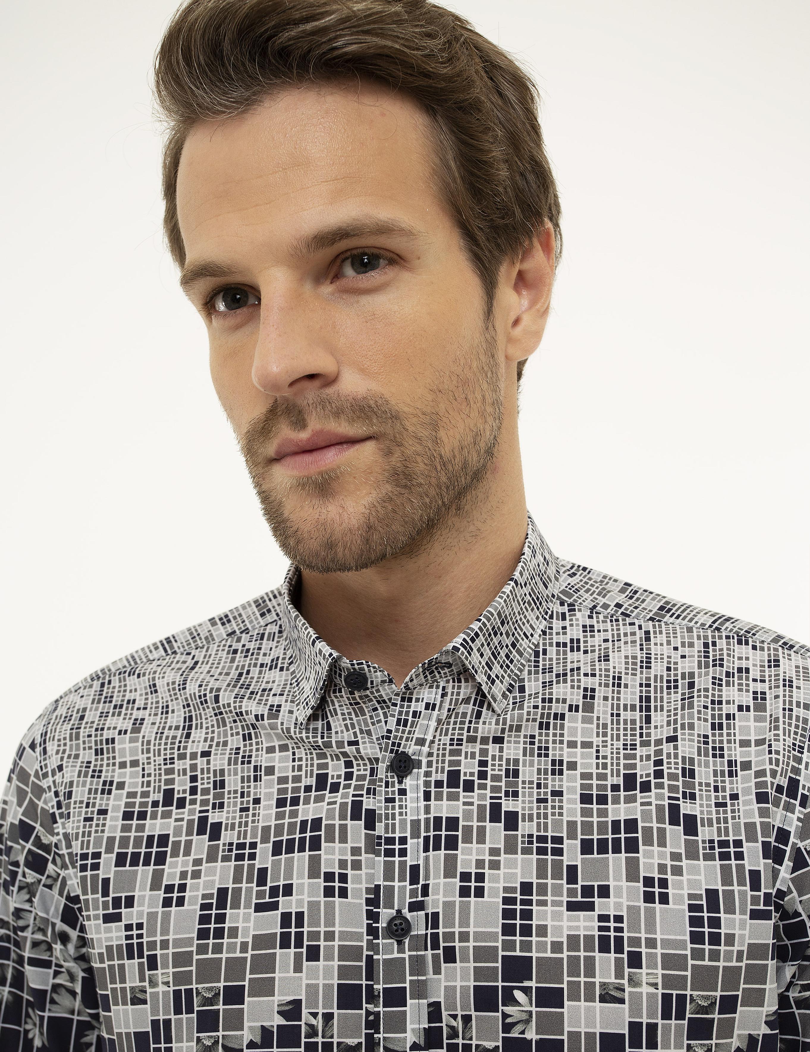 Gri Slim Fit Gömlek