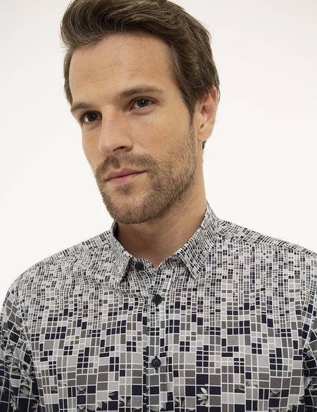 Gri Slim Fit Gömlek - 50209246002