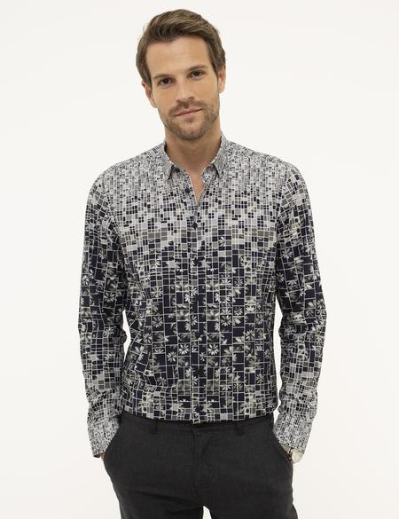 Gri Slim Fit Gömlek - 50209246002