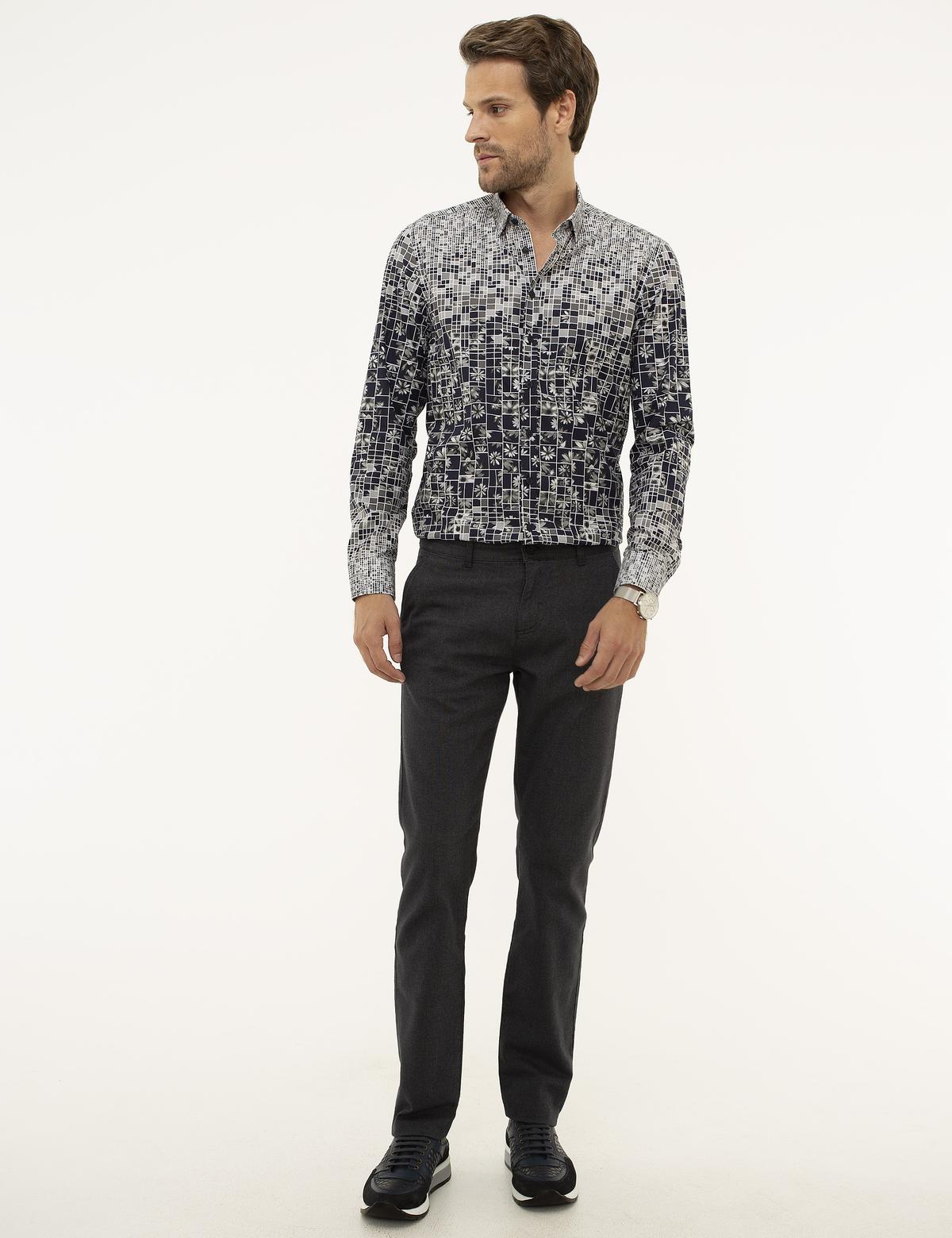 Gri Slim Fit Gömlek - 50209246002