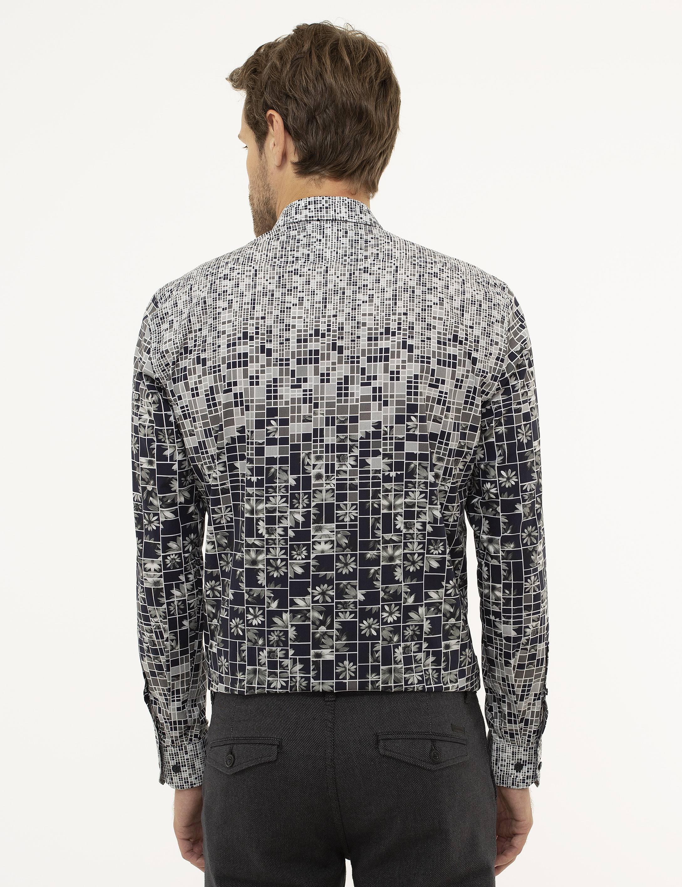 Gri Slim Fit Gömlek