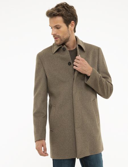 Açık Kahverengi Slim Fit Kaban - 50207658036