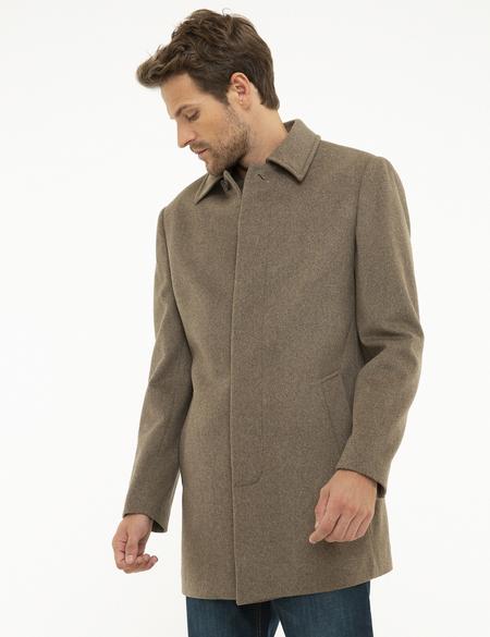 Açık Kahverengi Slim Fit Kaban - 50207658036