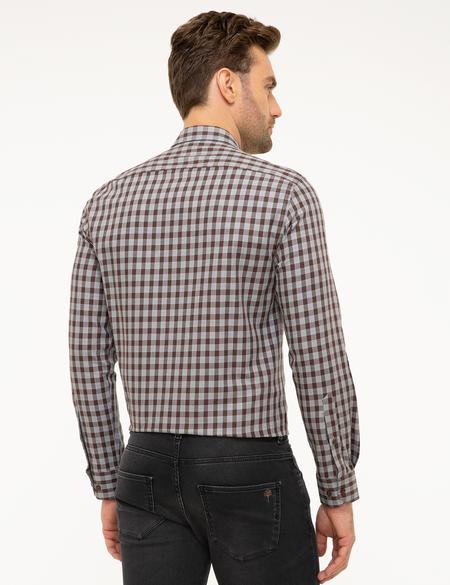 Kahverengi Slim Fit Uzun Kollu Gömlek - 50209245003