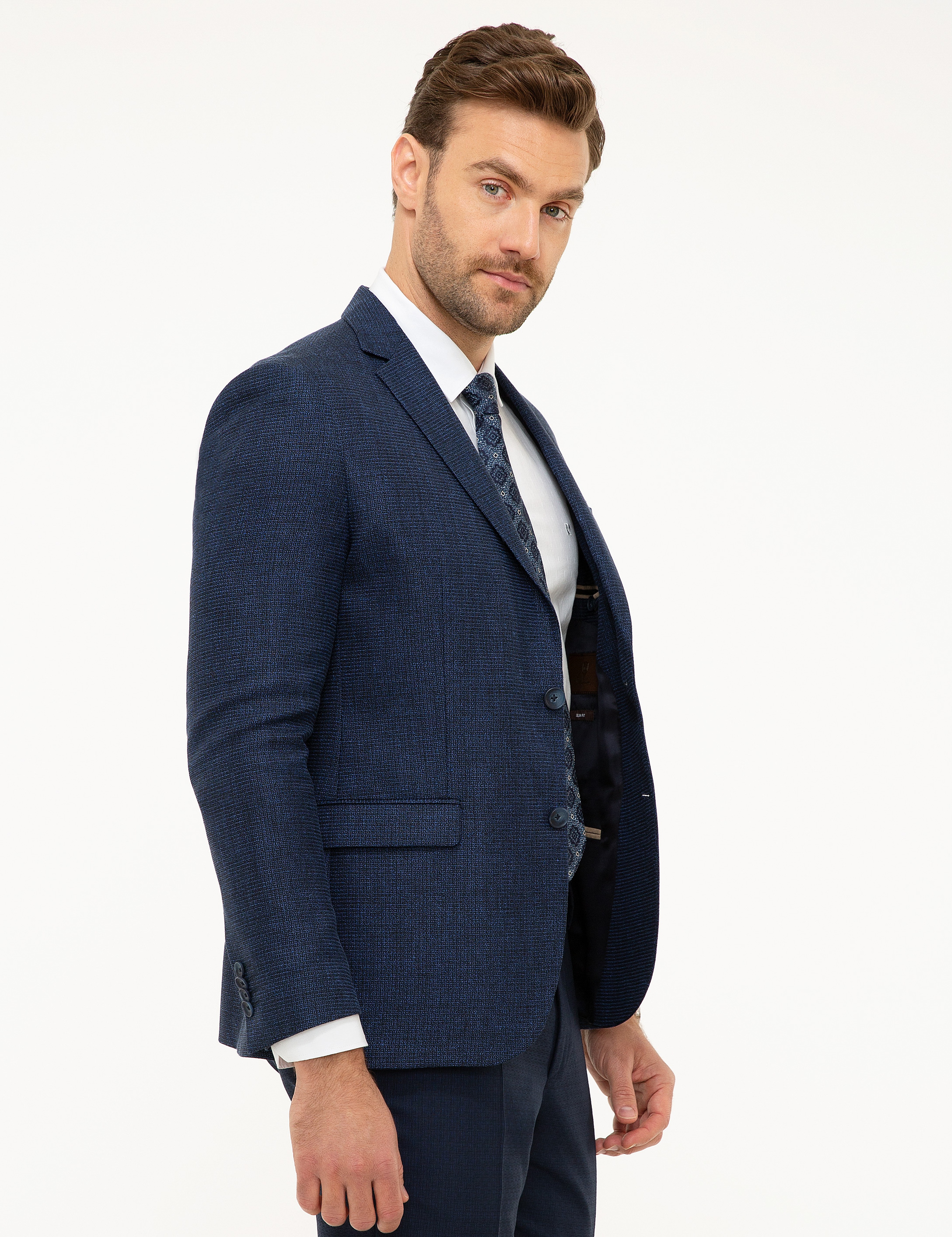 Lacivert Slim Fit Ceket - Image 3