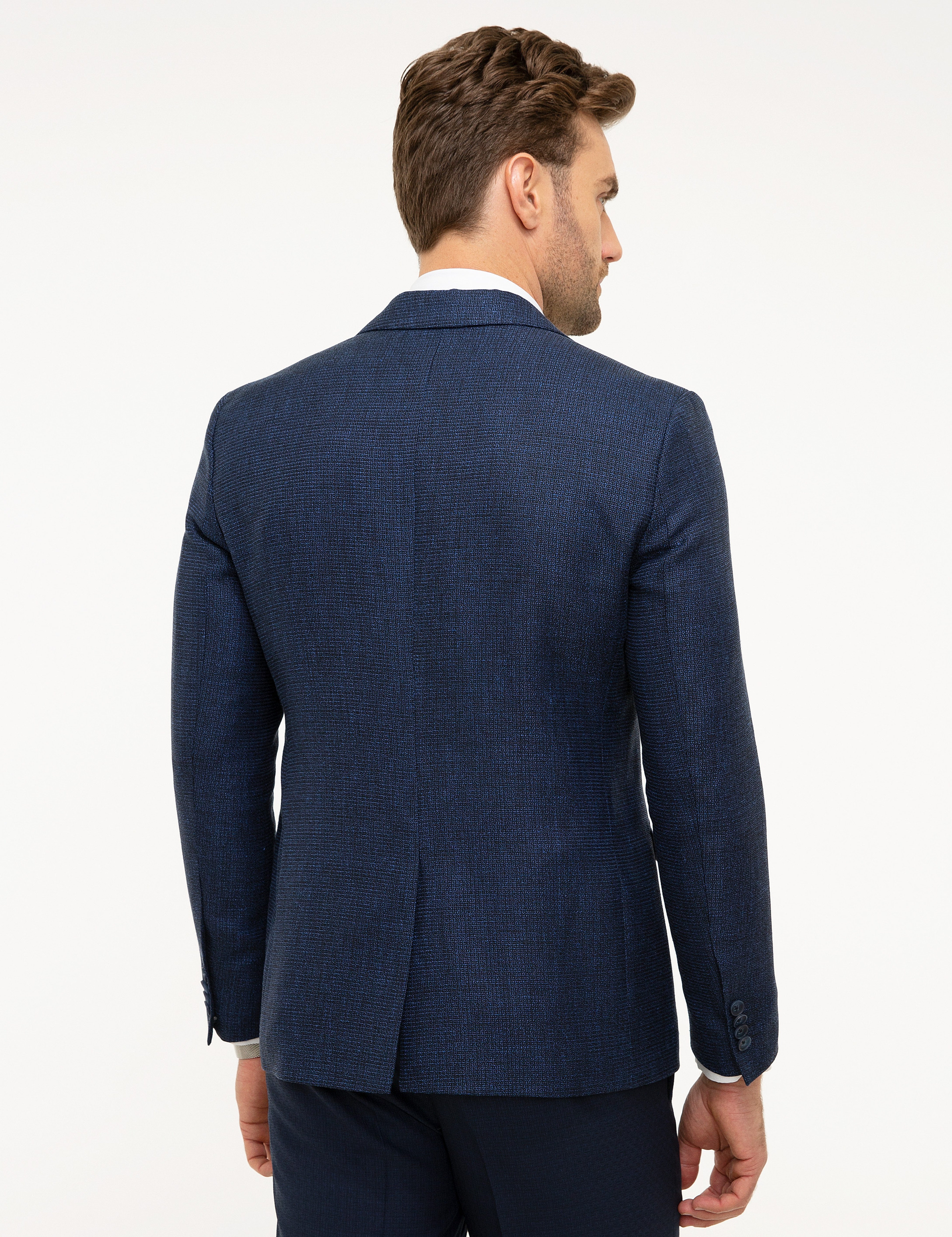 Lacivert Slim Fit Ceket - Image 4