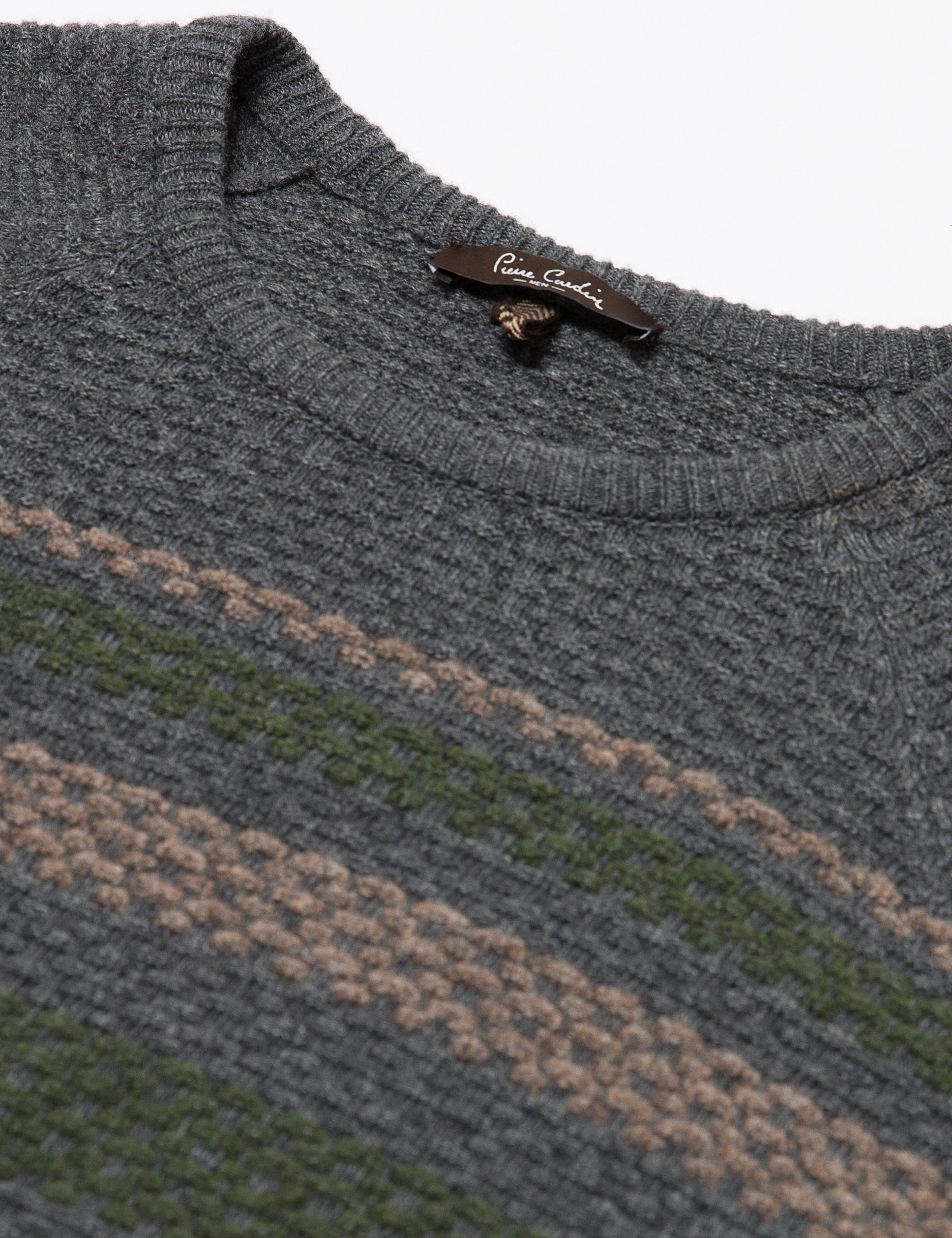 Gri Melanj Slim Fit Triko Kazak
