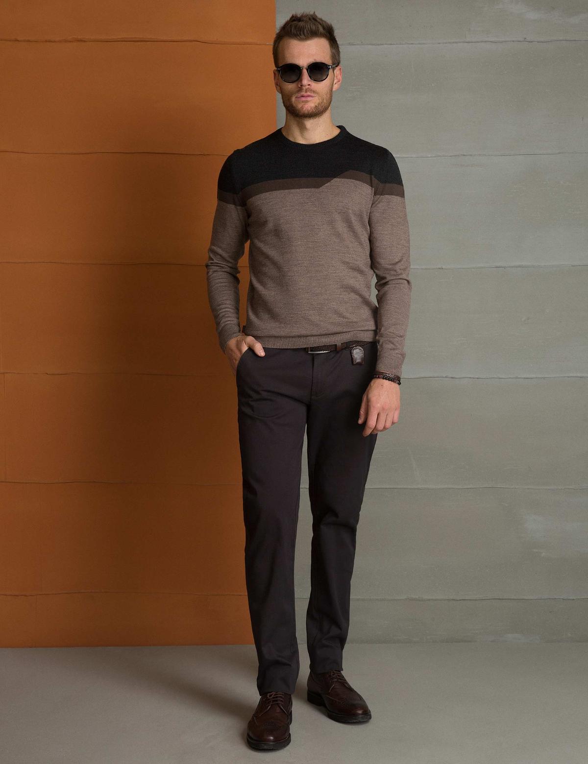 Vizon Slim Fit Bisiklet Yaka Triko Kazak