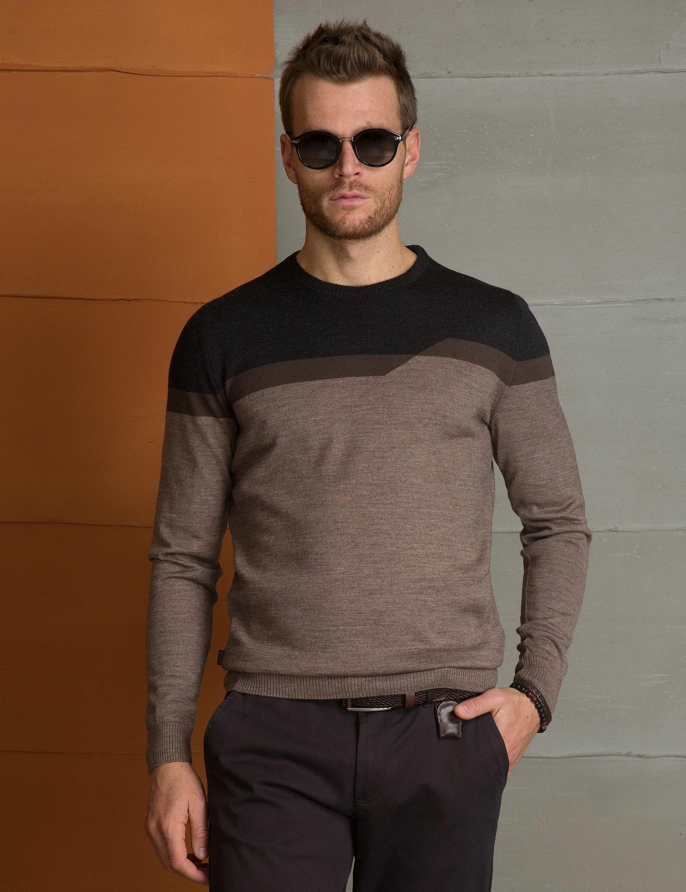 Vizon Slim Fit Bisiklet Yaka Triko Kazak